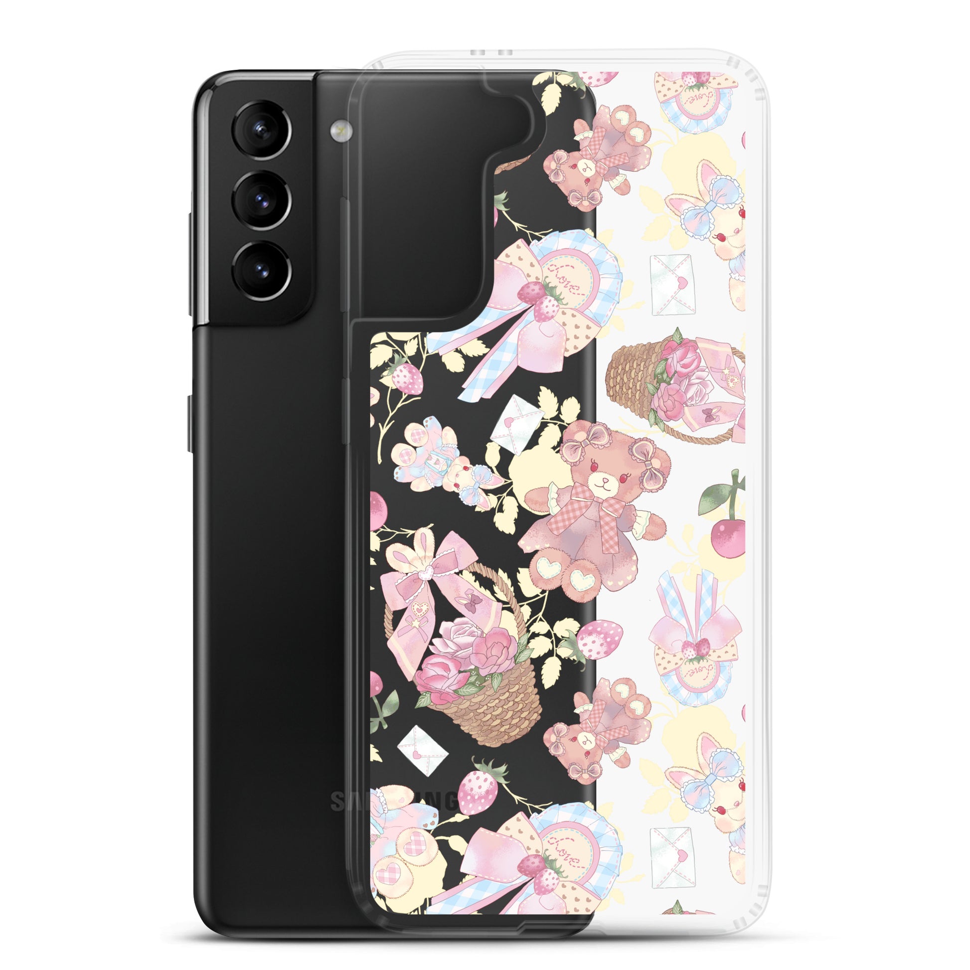 Sleek Sweet Teddy Samsung® Clear Case with vibrant designs, perfect for showing off your feminine side while protecting your phone.