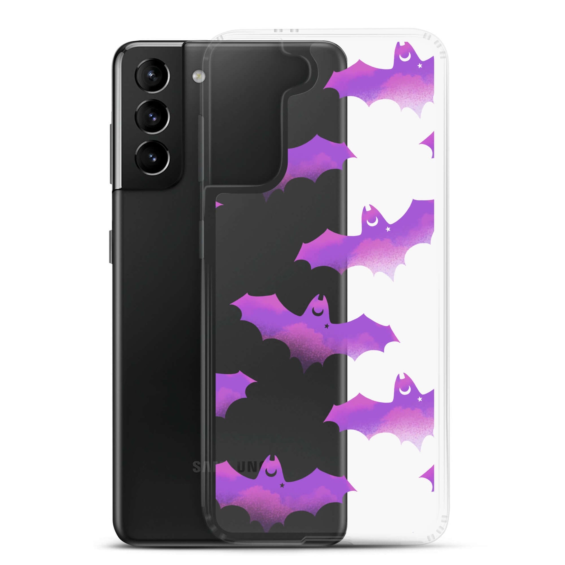 Stylish Aensland Samsung® Clear Case featuring adorable bats protects your phone from scratches and dirt.