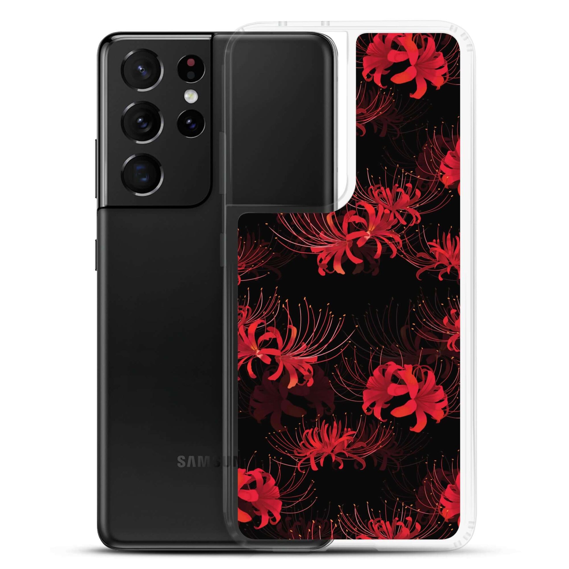 Protect your phone in style with the Higanbana Samsung® Clear Case, featuring a vibrant floral design.