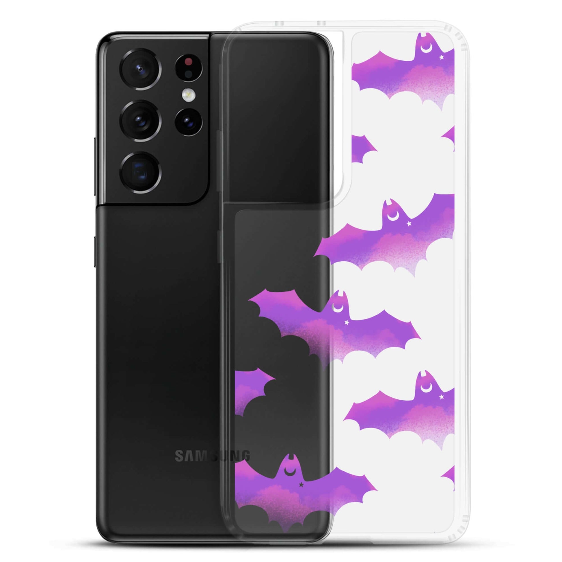 Protect your phone stylishly with the Aensland Samsung® Clear Case featuring playful bats for a fun look.