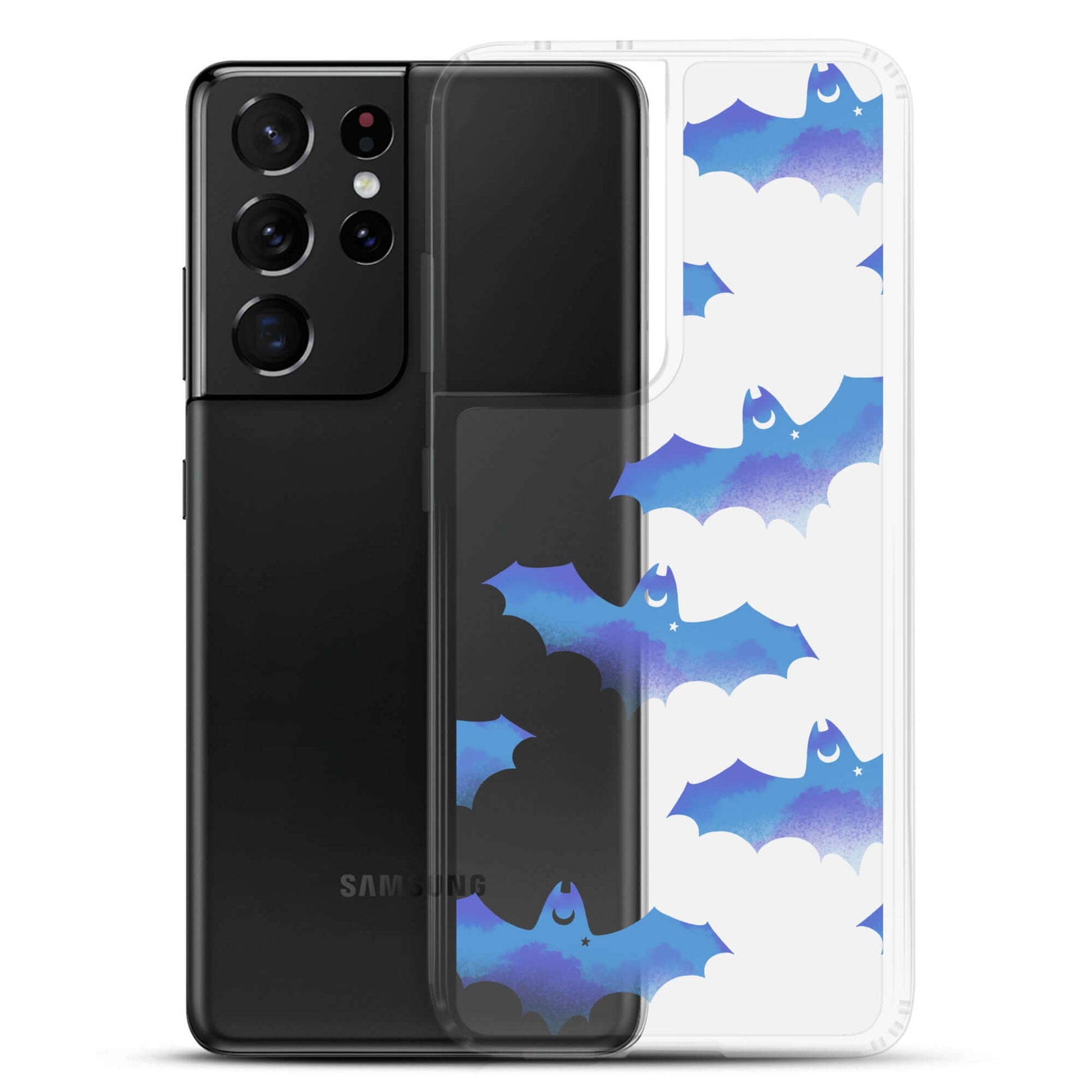 Protect your phone stylishly with the Lilith Samsung® Clear Case, featuring playful bat designs and durable protection.