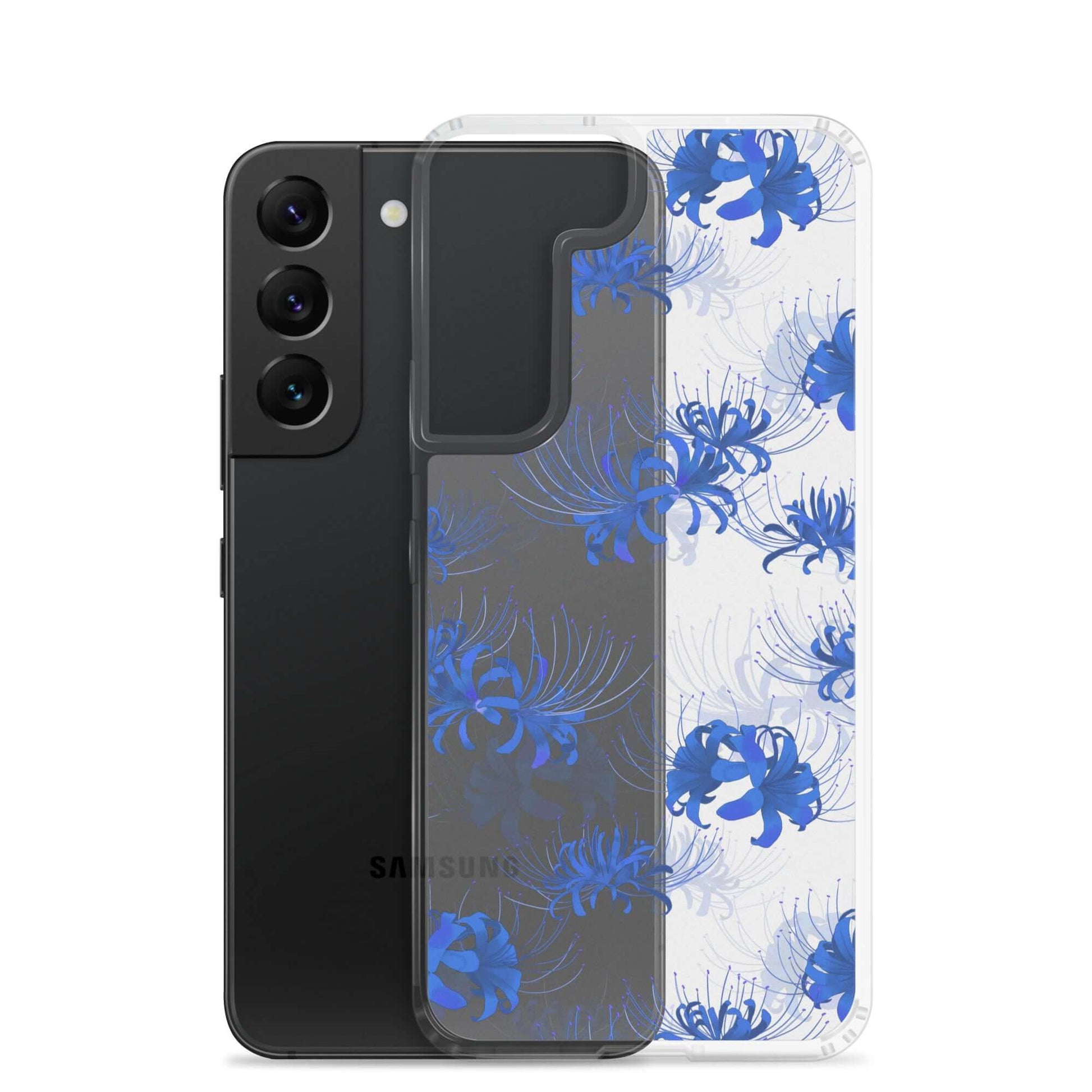 Stylish Higanbana Samsung® Clear Case offers sleek protection for your device while enhancing your outfit's flair.