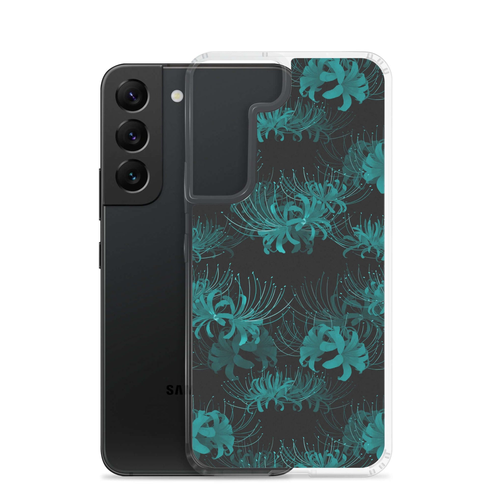 Stylish Higanbana Samsung® Clear Case offers protection while enhancing your phone's aesthetic with a floral design.