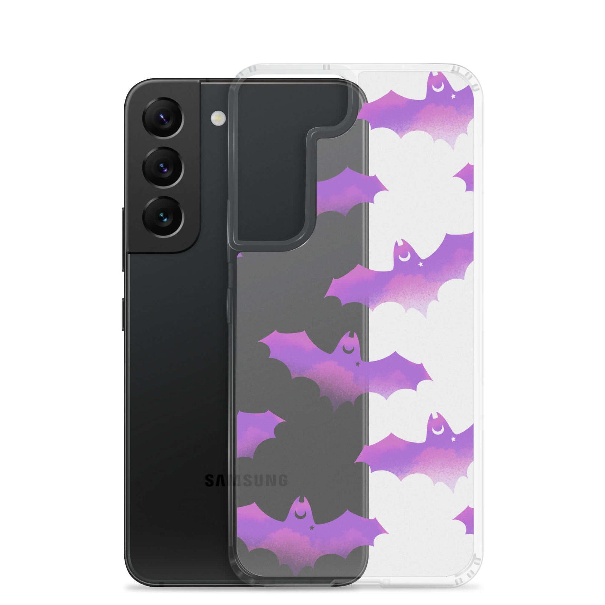 Protect your phone stylishly with the Aensland Samsung® Clear Case featuring playful bat designs.