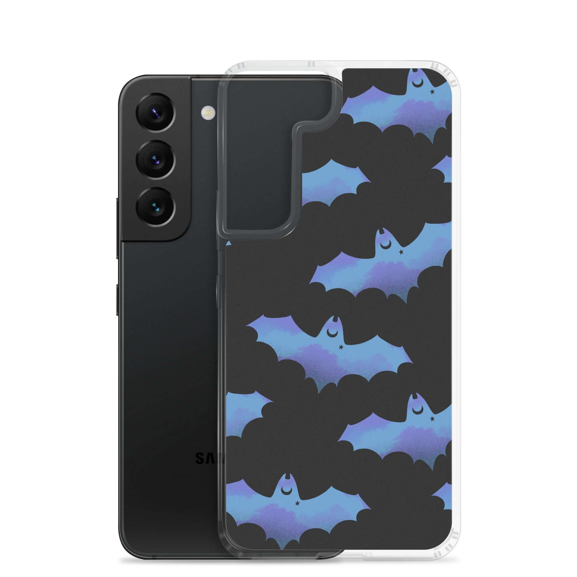 Stylish Lilith Samsung® Clear Case featuring bats, protecting your phone from scratches and dust with a sleek design.