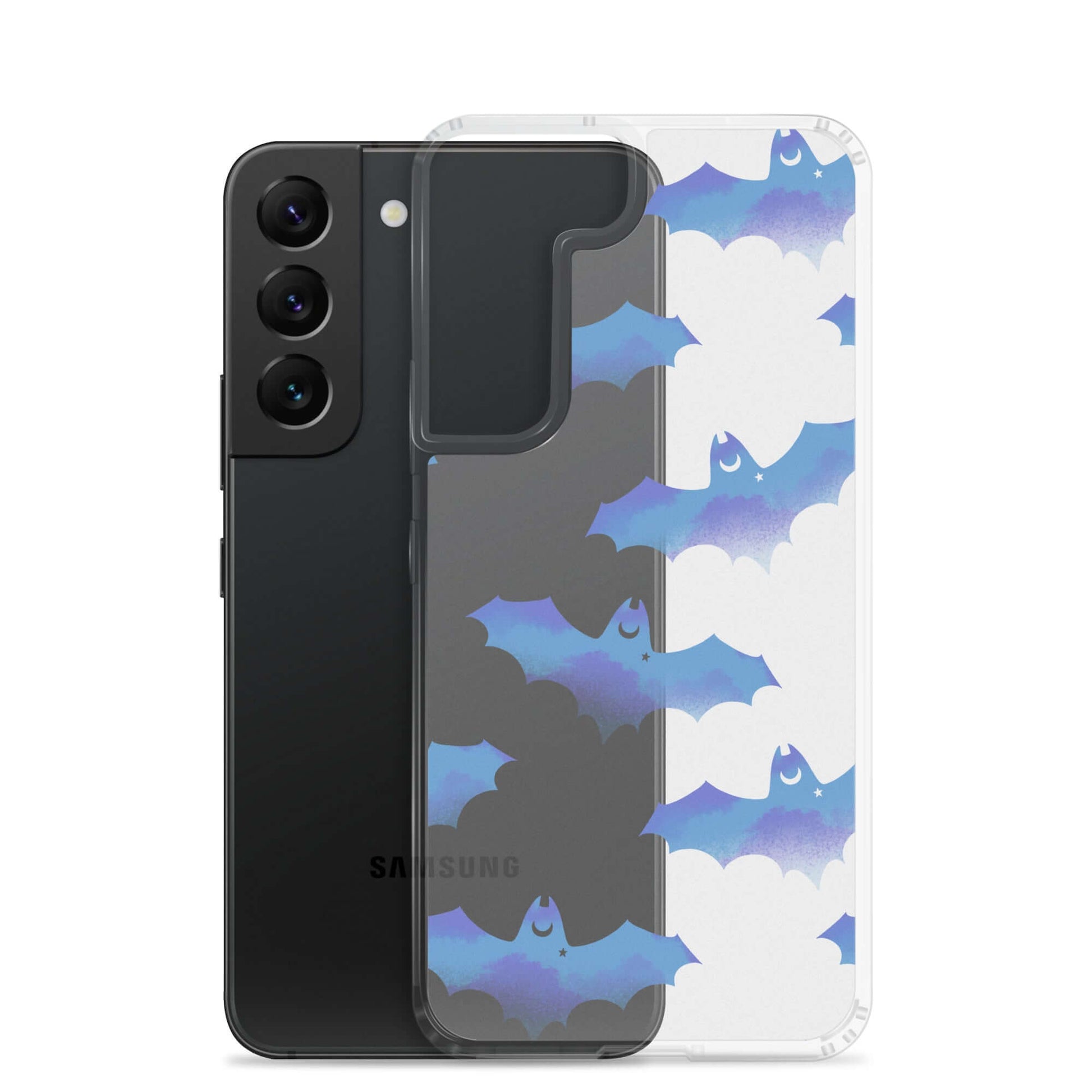 Protect your phone with the stylish Lilith Samsung® Clear Case featuring playful bats and cloud designs.