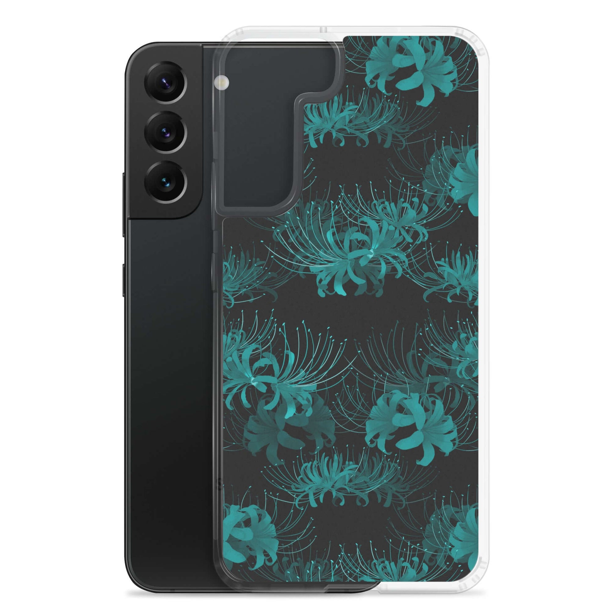Higanbana Samsung® Clear Case featuring a floral design, stylishly protects your device from scratches and dust.