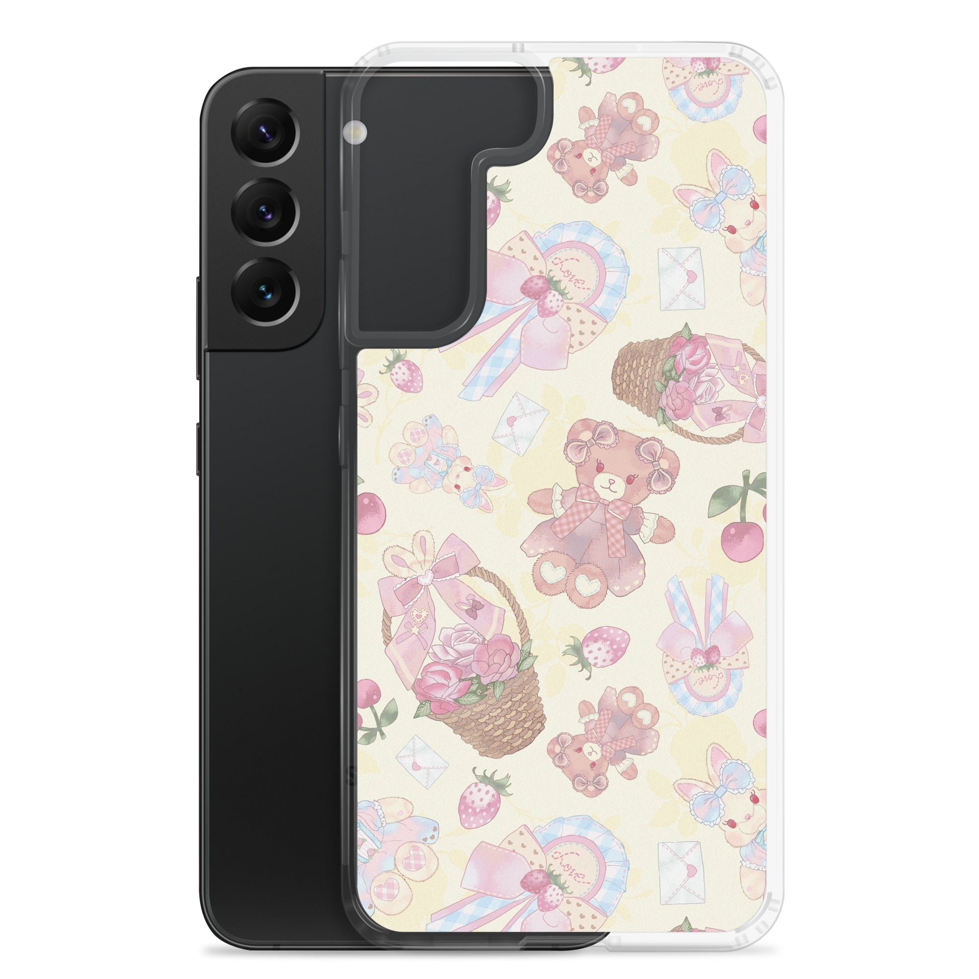 Sweet Teddy Samsung® Clear Case features vibrant teddy bear designs, offering stylish protection for your phone.