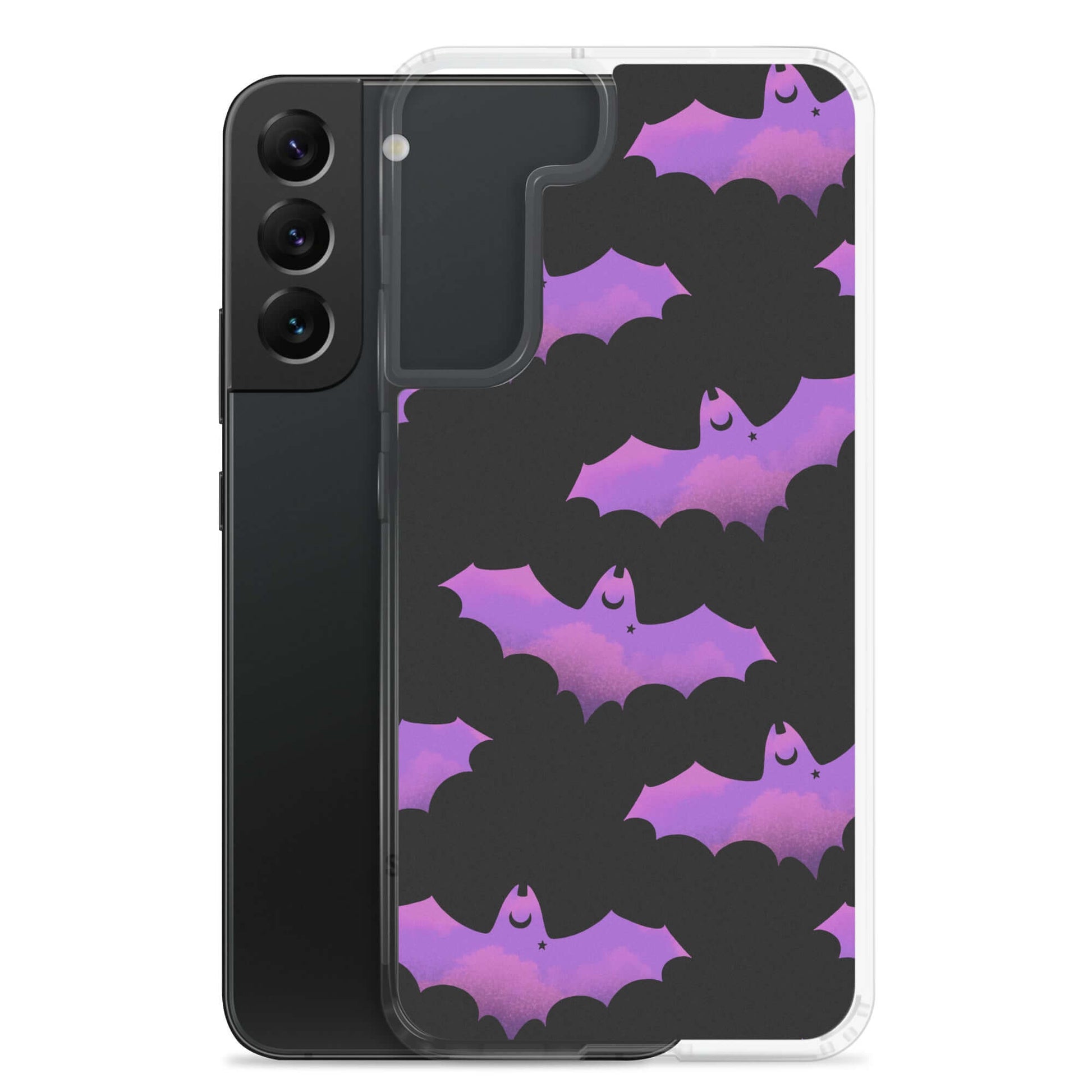 Aensland Samsung® Clear Case featuring playful bats design, perfect for protecting your Galaxy S22 Plus.