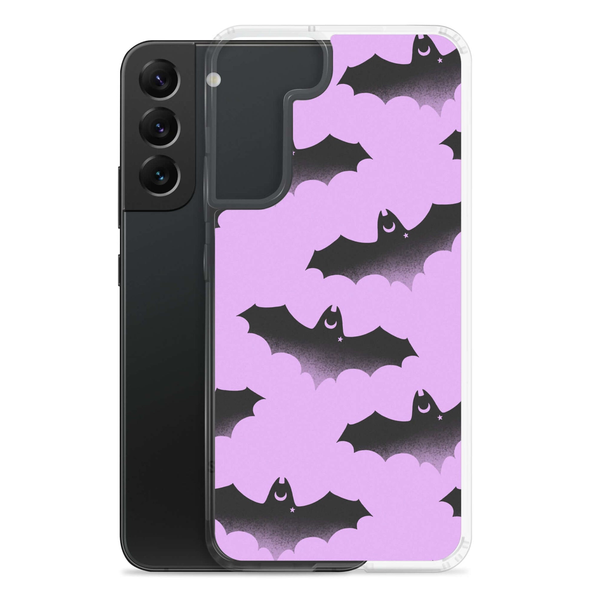 Protect your phone with the Aensland Samsung® Clear Case featuring a fun bat design against a pastel background.