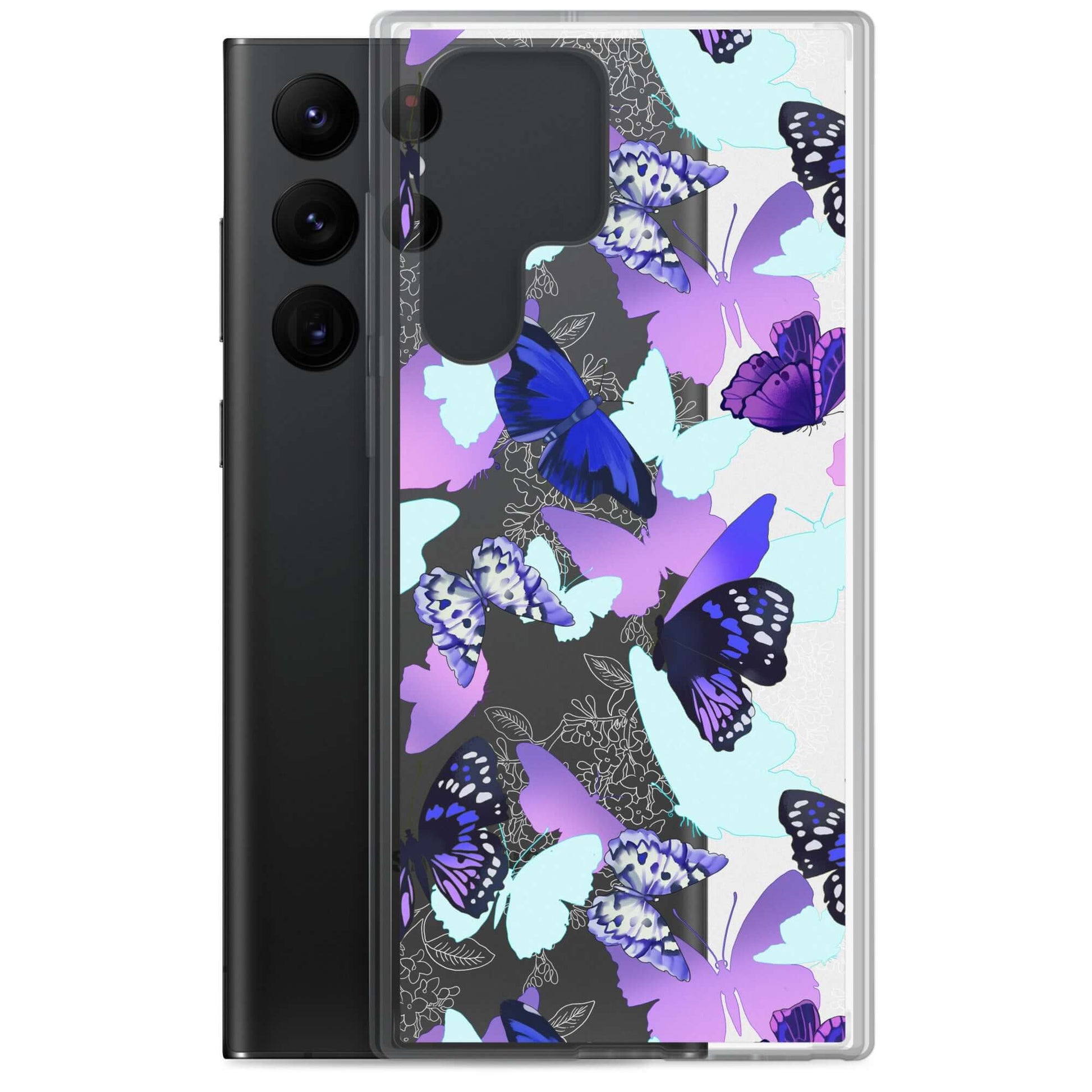 Colorful Butterfly Samsung® Clear Case showcases vibrant butterfly designs for stylish phone protection.