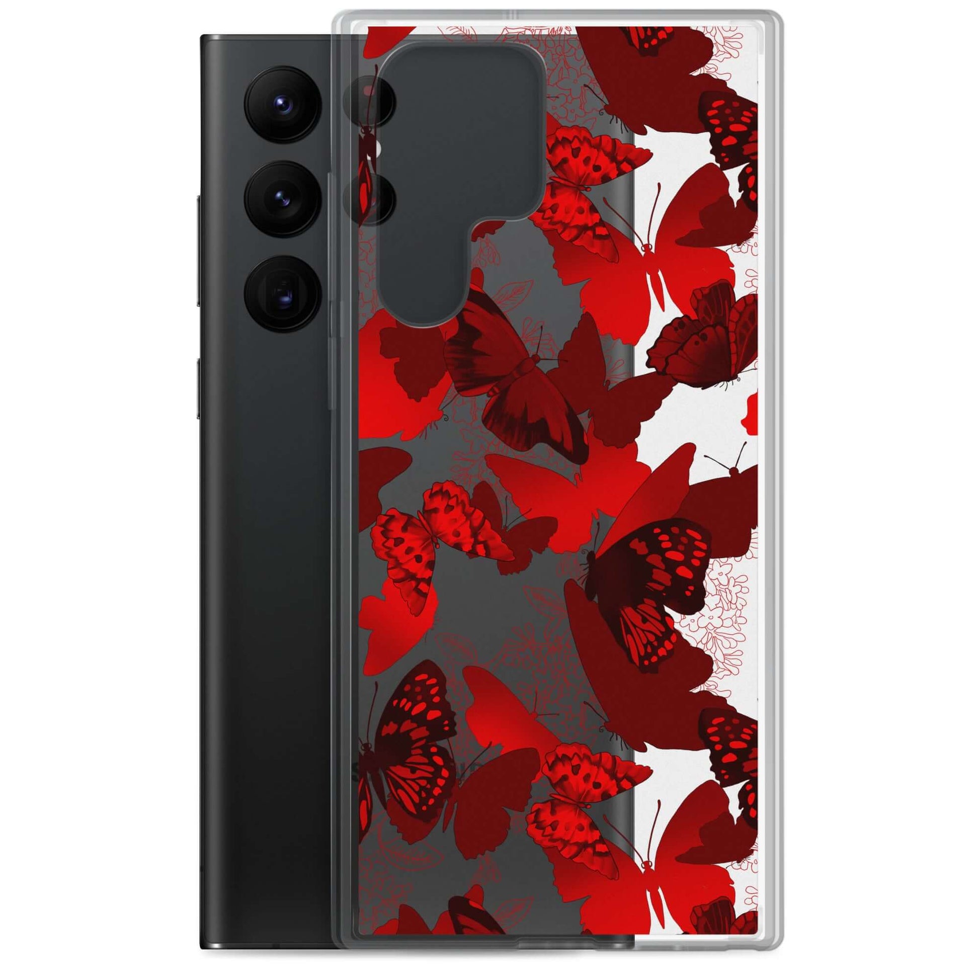 Colorful Butterfly Samsung® Clear Case showcasing vibrant butterfly prints for stylish protection on your device.