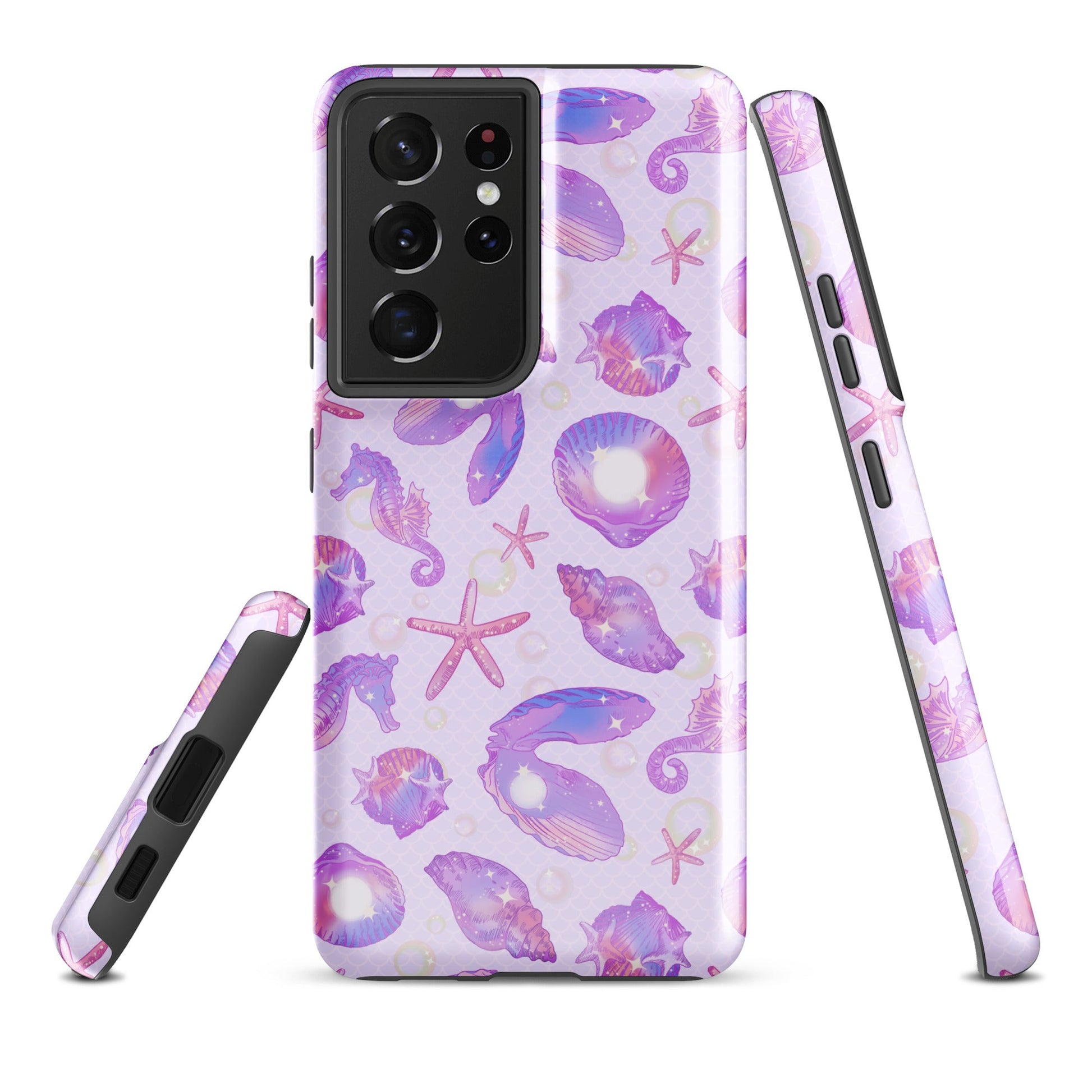 Stylish Sea Princess Samsung® Tough Case features vibrant seashell designs, ensuring protection and durability for your phone.