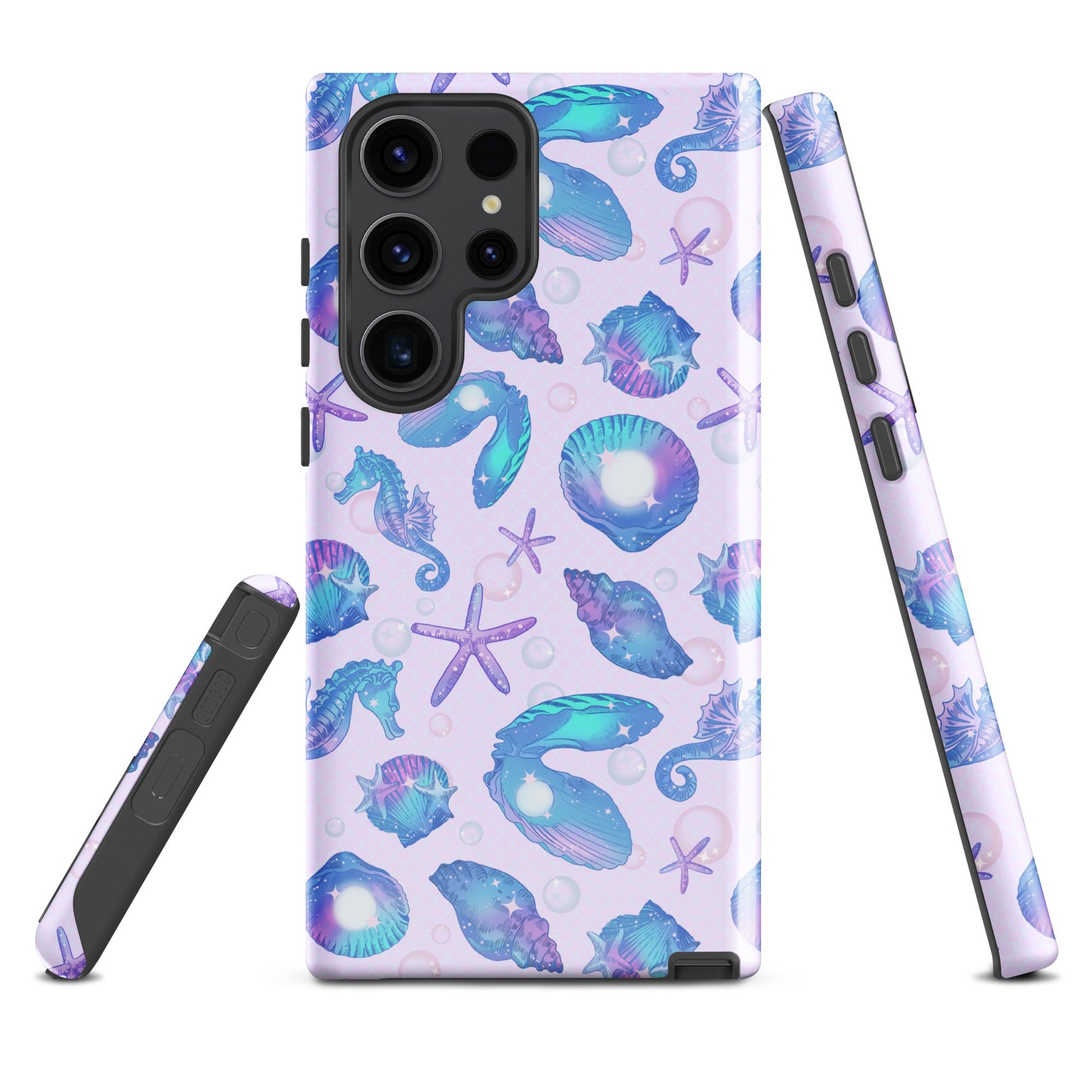 Stylish Sea Princess Samsung® Tough Case with colorful shell design, providing durability and protection for your device.