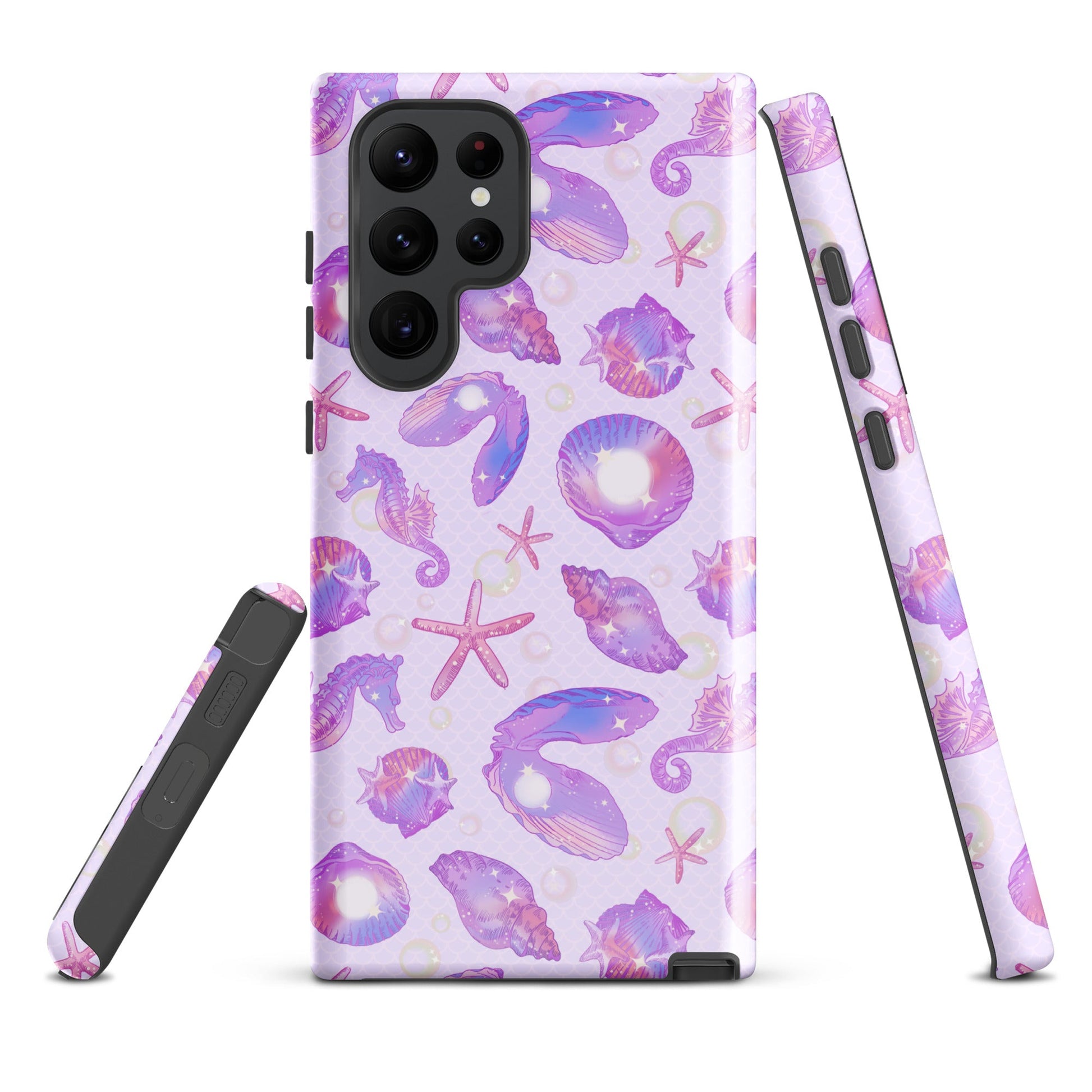 Stylish Sea Princess Samsung® Tough Case featuring a vibrant seashell design for durable phone protection.