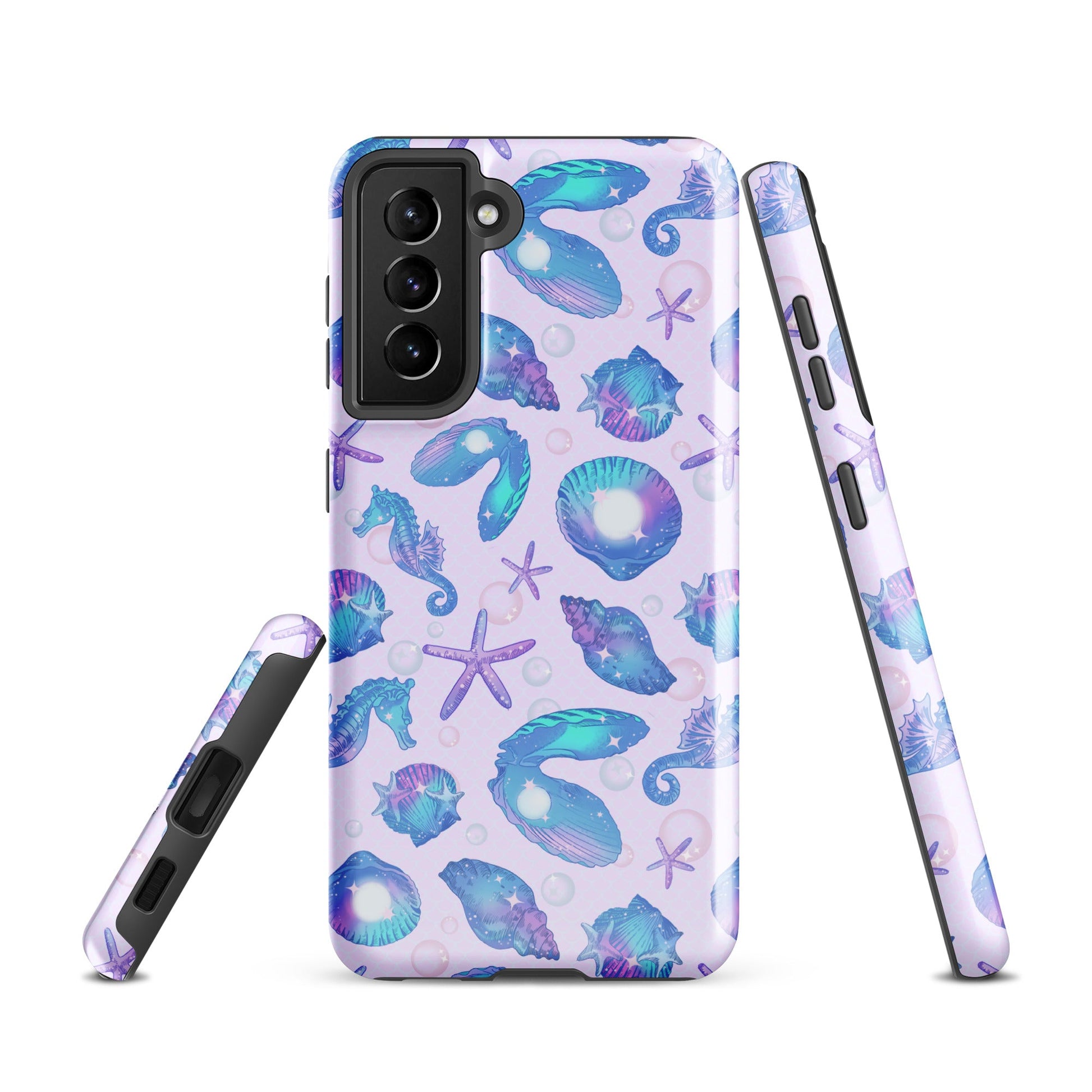 Stylish Sea Princess Samsung® Tough Case featuring vibrant seashell designs for durable phone protection.