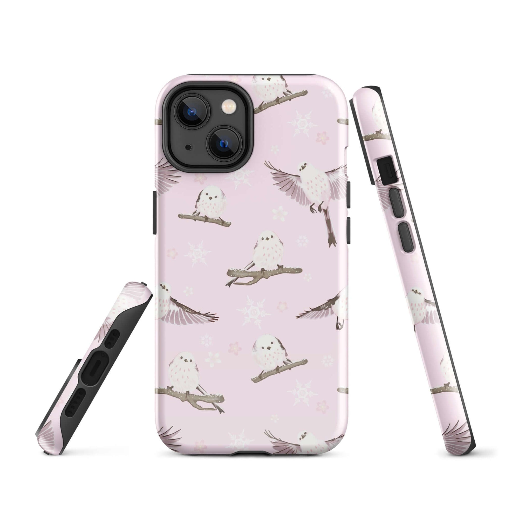 Durable Snow Bird iPhone® Tough Case with stylish owl design, combining impact resistance and fashionable protection.