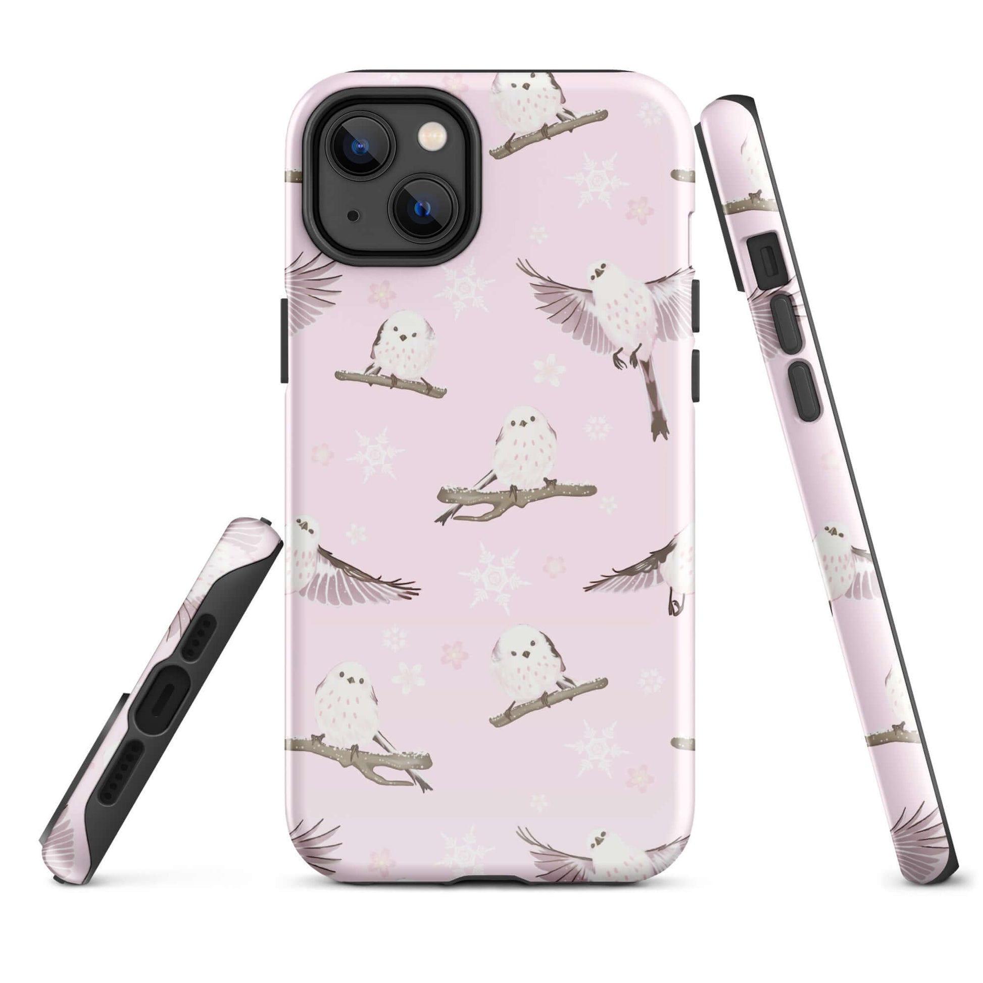 Durable Snow Bird iPhone® Tough Case features charming bird designs, offering style and protection for your device.