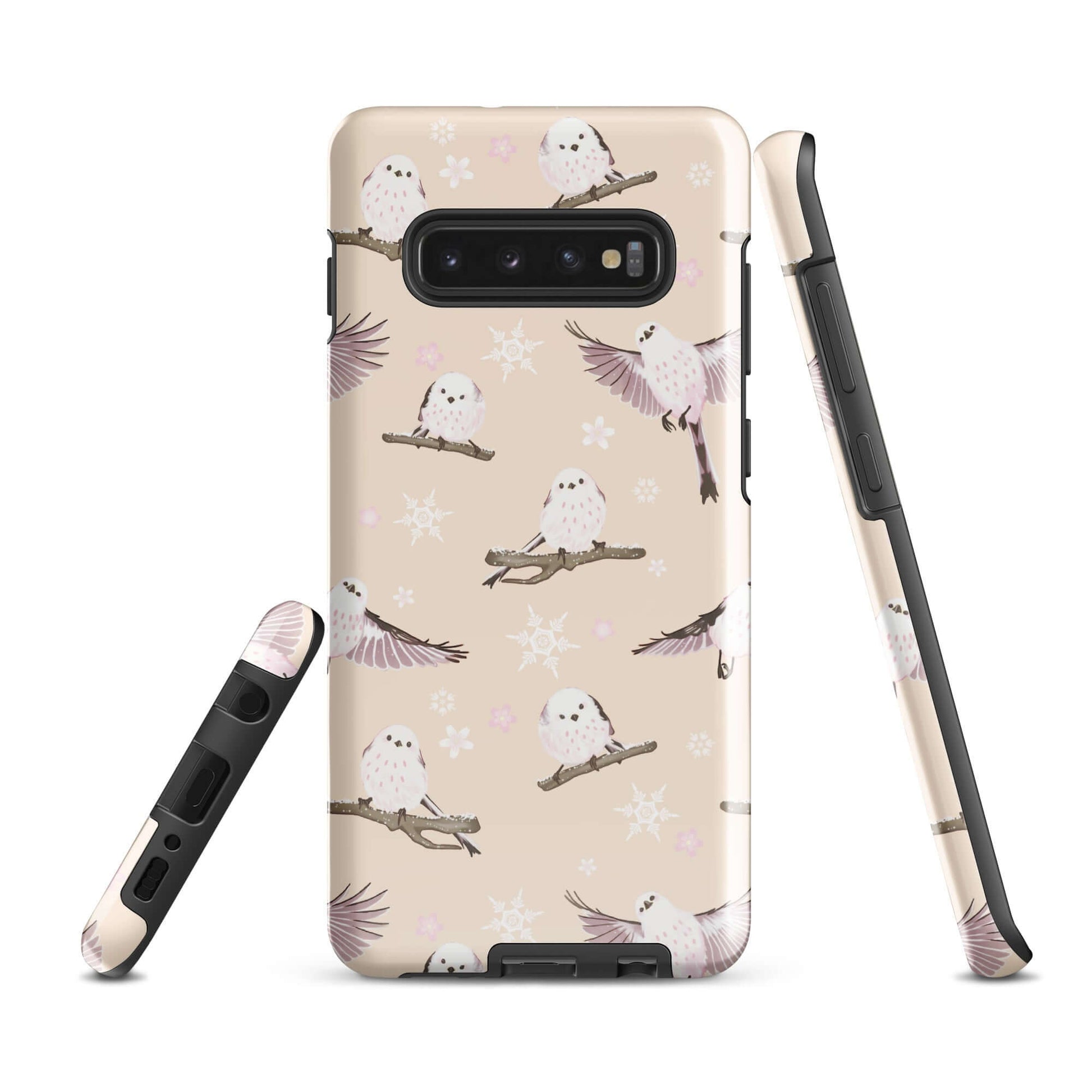 Protect your phone in style with the Snow Bird Samsung® Tough Case, featuring a charming snowbird design.