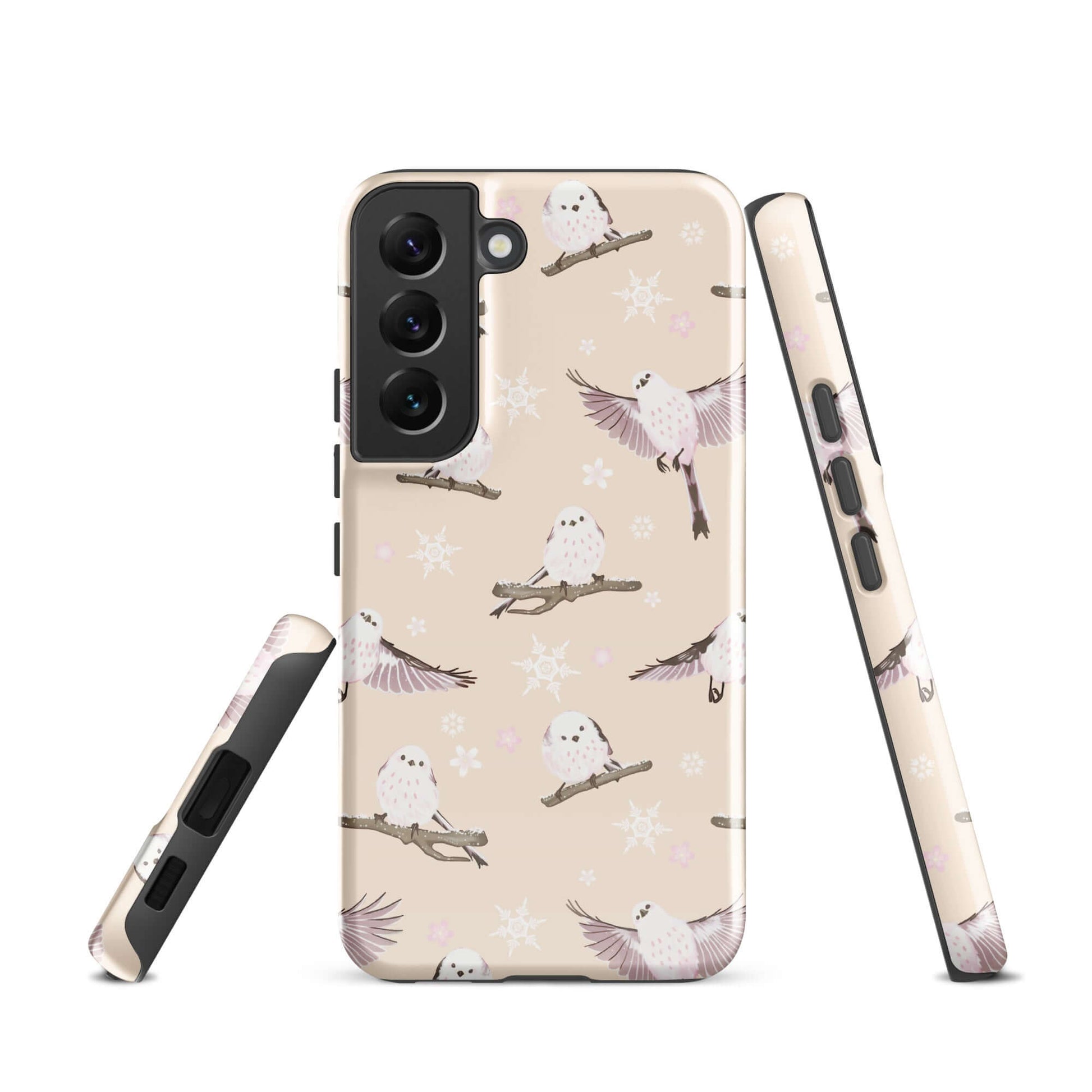 Protect your phone in style with the Snow Bird Samsung® Tough Case, featuring a chic bird design and dual-layer durability.