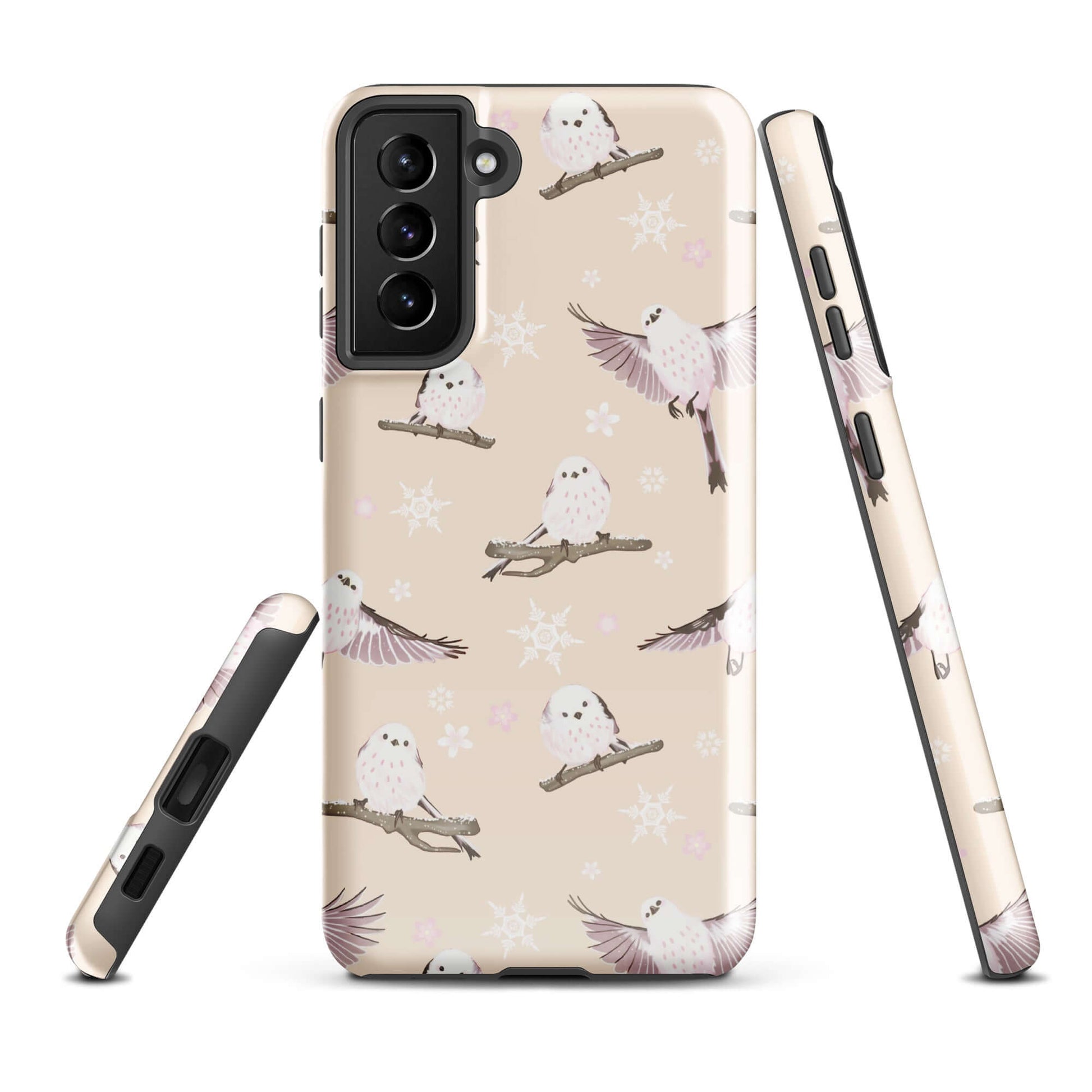 Stylish Snow Bird Samsung® Tough Case features impact resistance and a sleek design for ultimate phone protection.
