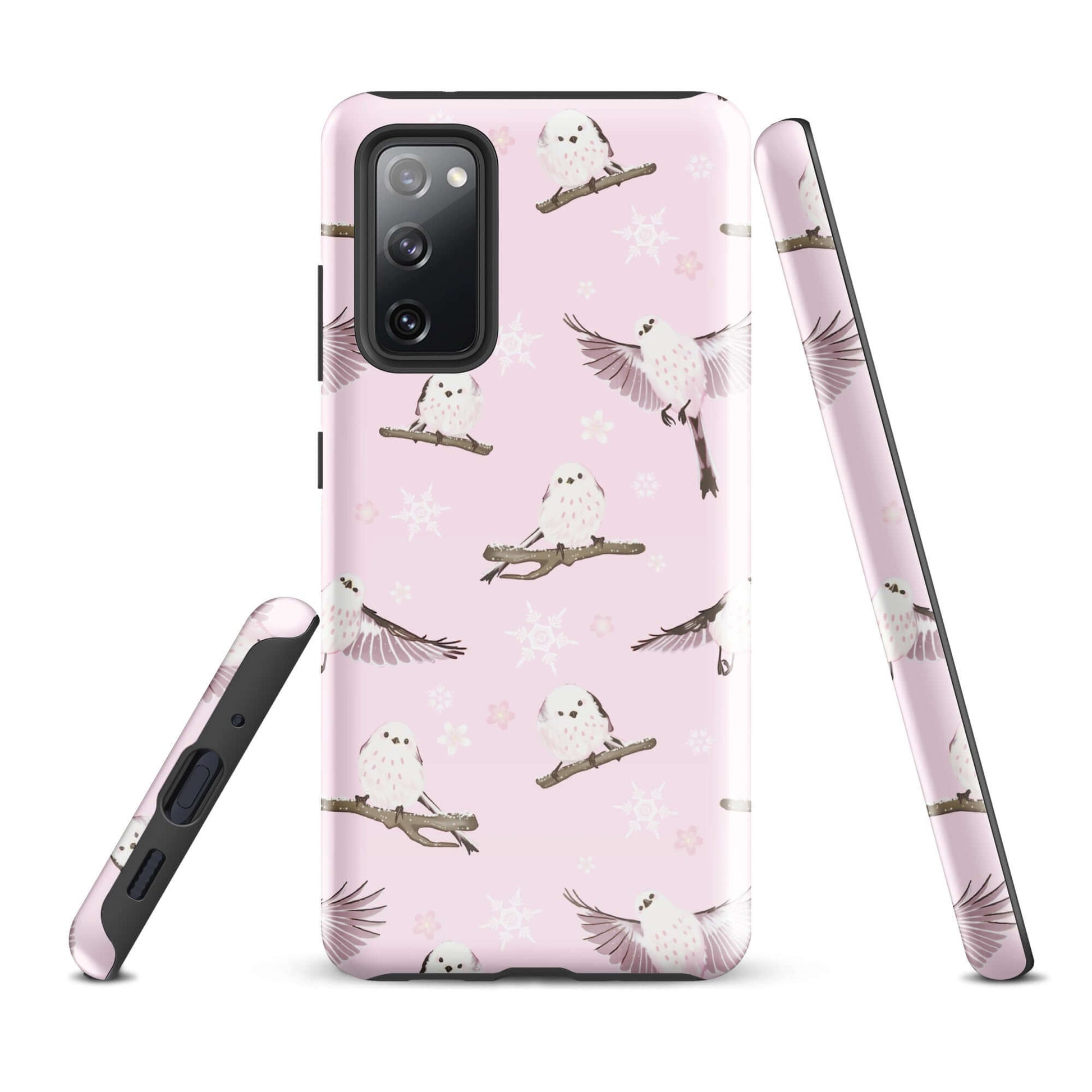 Stylish Snow Bird Samsung® Tough Case featuring adorable snowbirds, designed for impact resistance and durability.