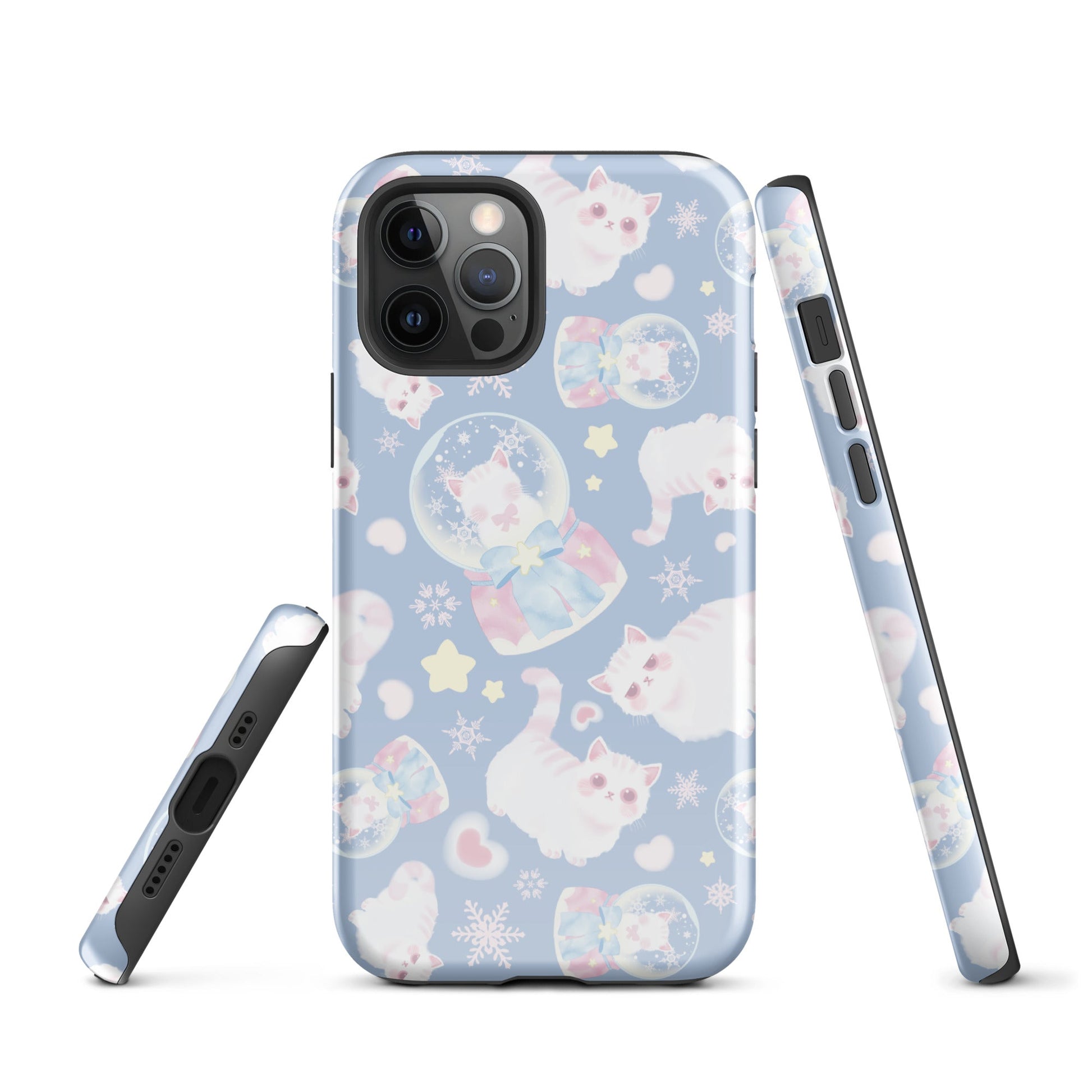 Stylish Snow Kitten iPhone® Tough Case features a durable design with cute kittens, perfect for protecting your device.