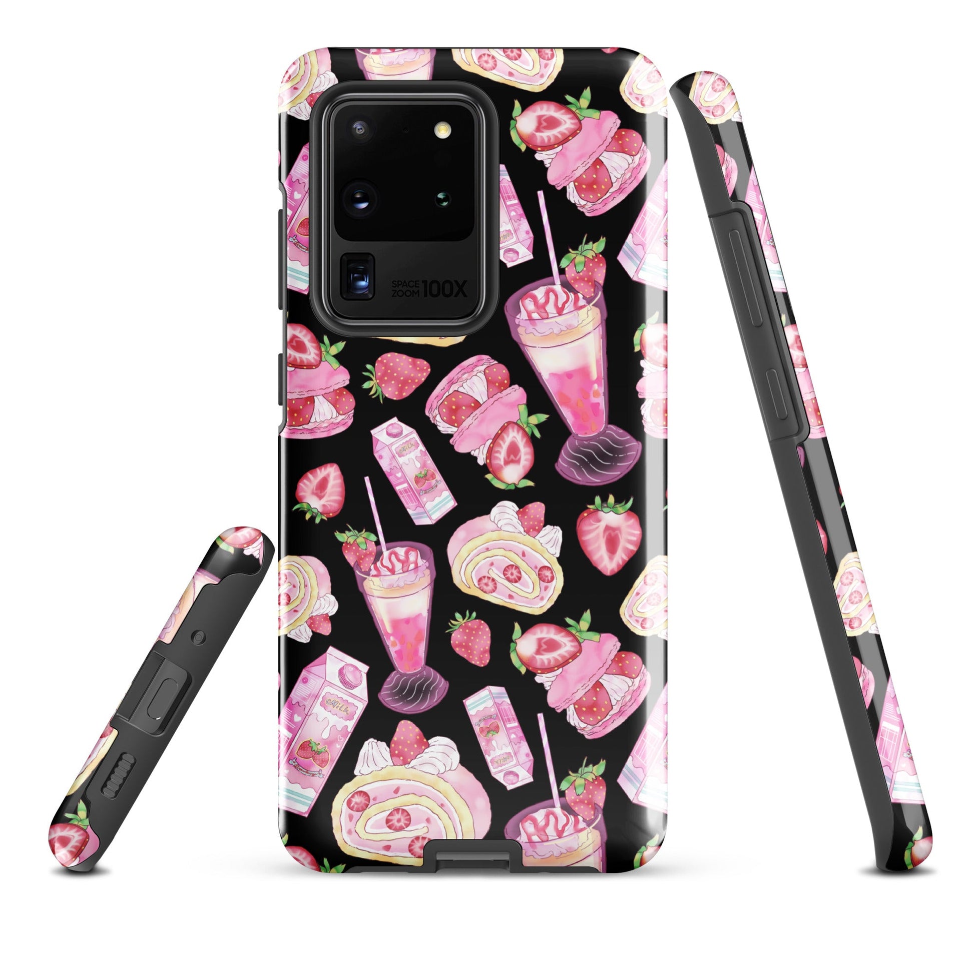 Cute and colorful Strawberry Samsung® Tough Case, perfect for dessert lovers seeking stylish phone protection.