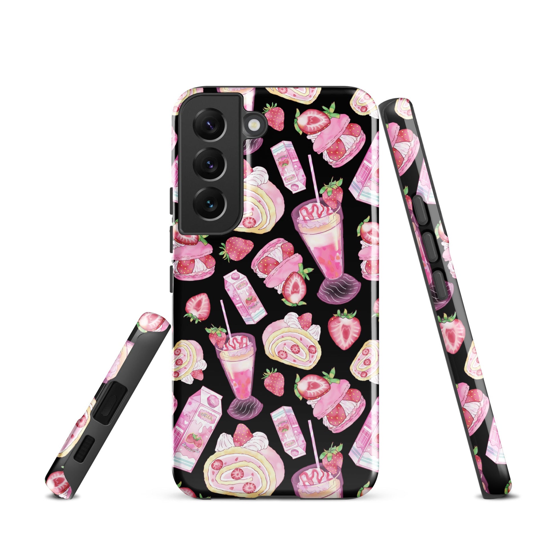 Colorful Strawberry Samsung® Tough Case features dessert designs and offers impact resistance for ultimate phone protection.