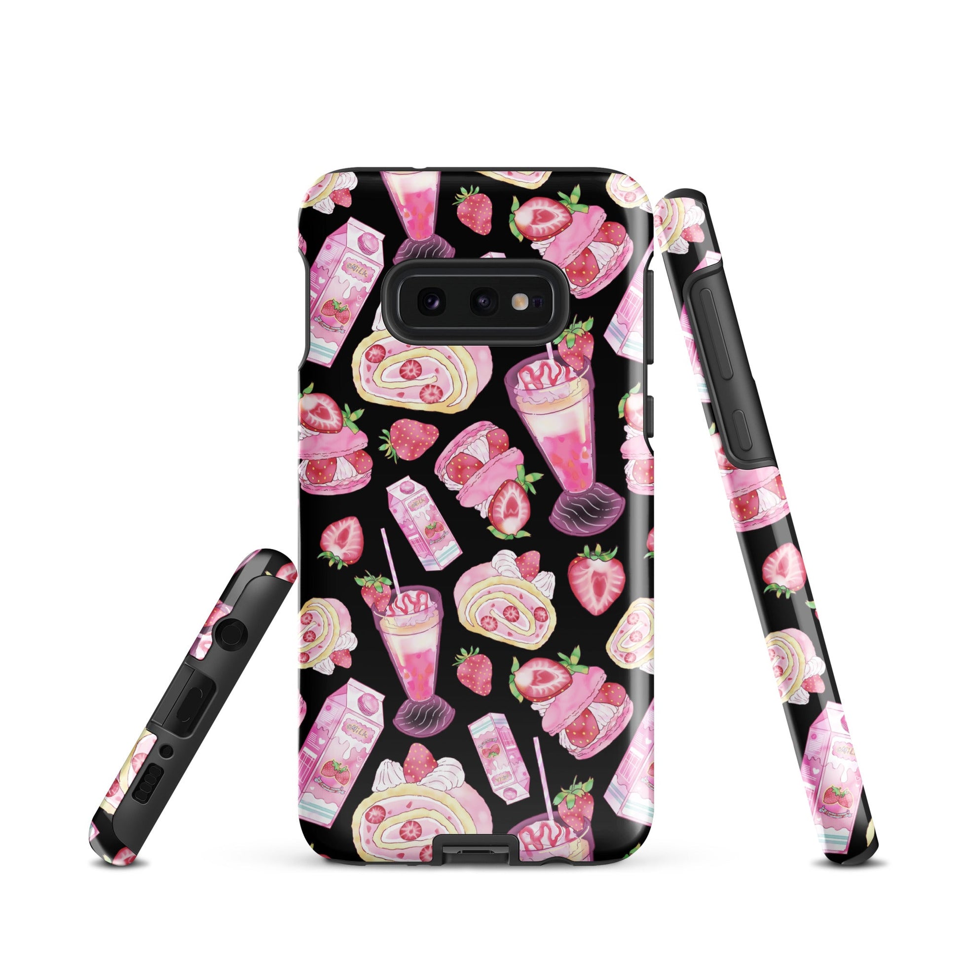 Stylish Strawberry Samsung® Tough Case featuring dessert graphics, perfect for protecting your phone in style.