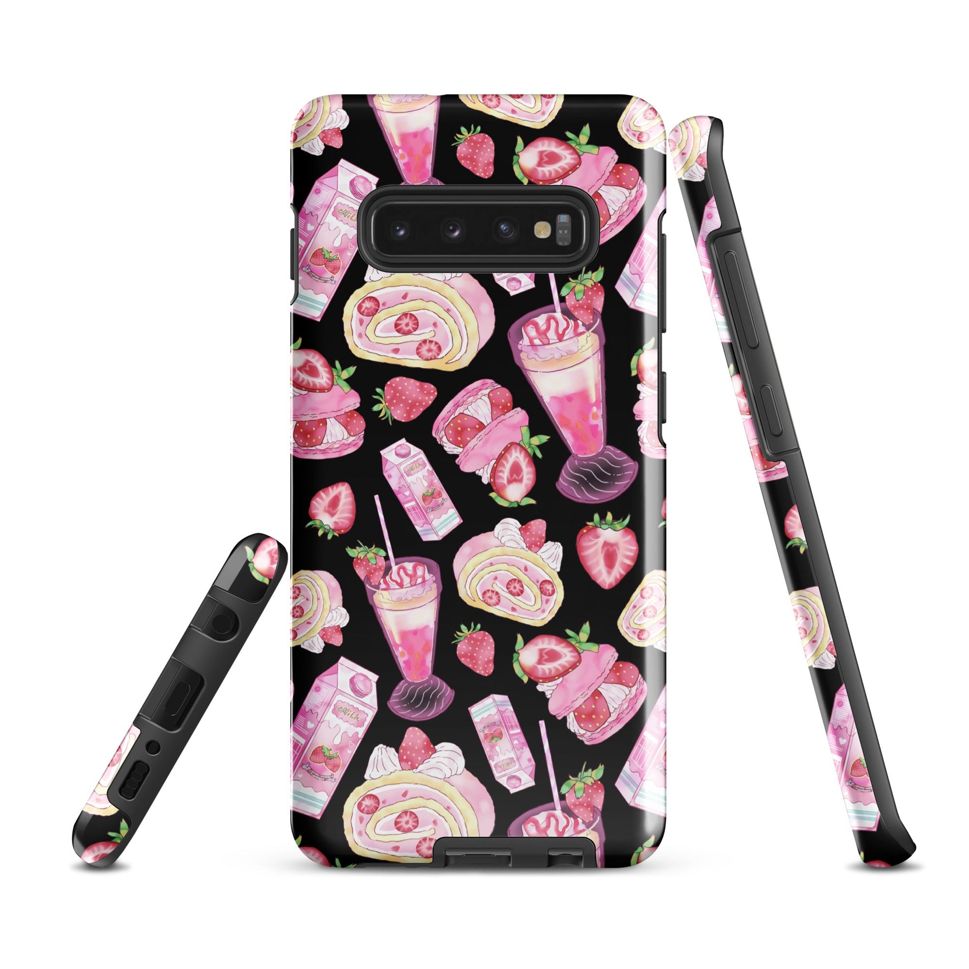 Vibrant Strawberry Samsung® Tough Case featuring a dessert design, perfect for protecting your phone in style.