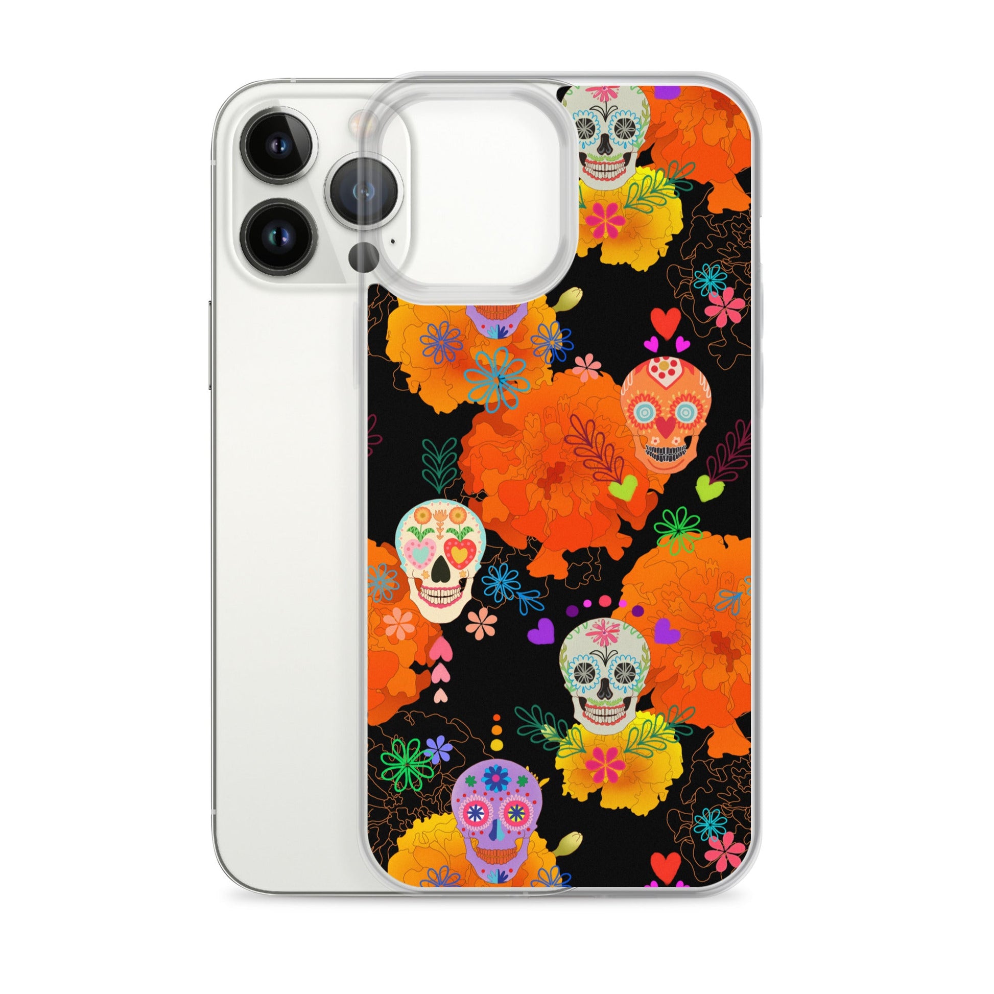 Colorful Sugar Skull iPhone® Clear Case offers stylish protection against scratches and dirt for your device.