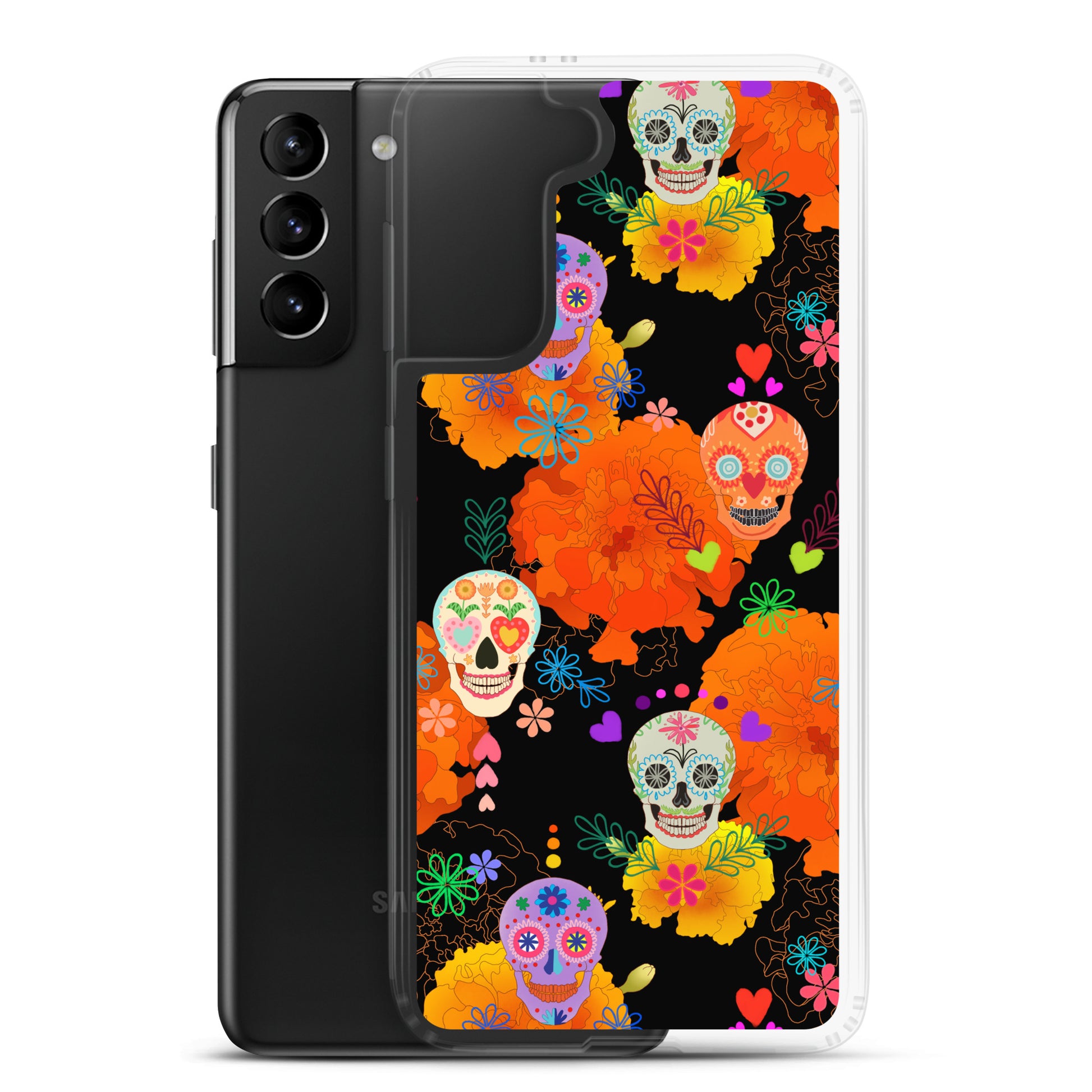 Protect your phone with the vibrant Sugar Skull Samsung® Clear Case featuring colorful designs and durable protection.