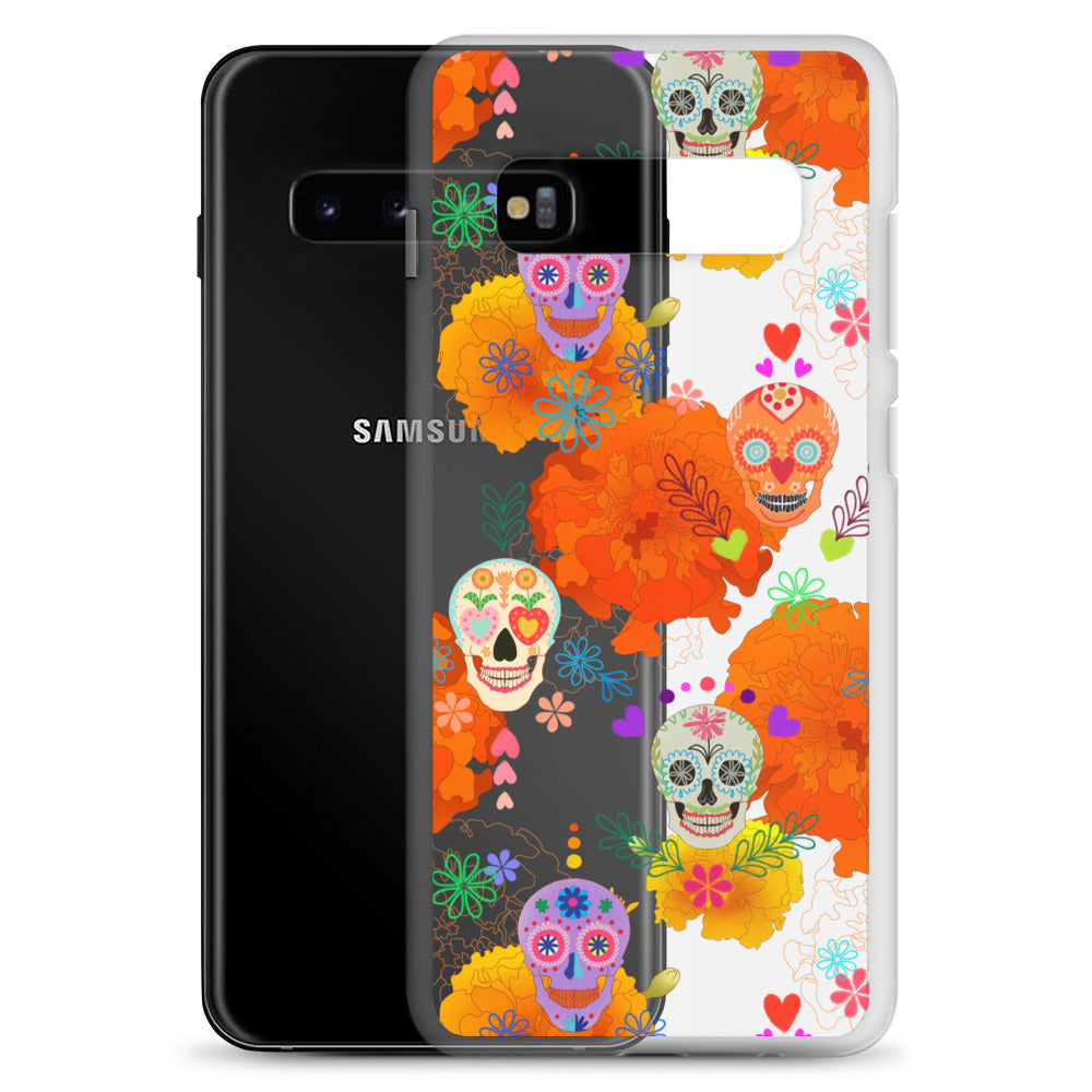Stylishly protect your device with the Sugar Skull Samsung® Clear Case, featuring vibrant designs and flexible support.