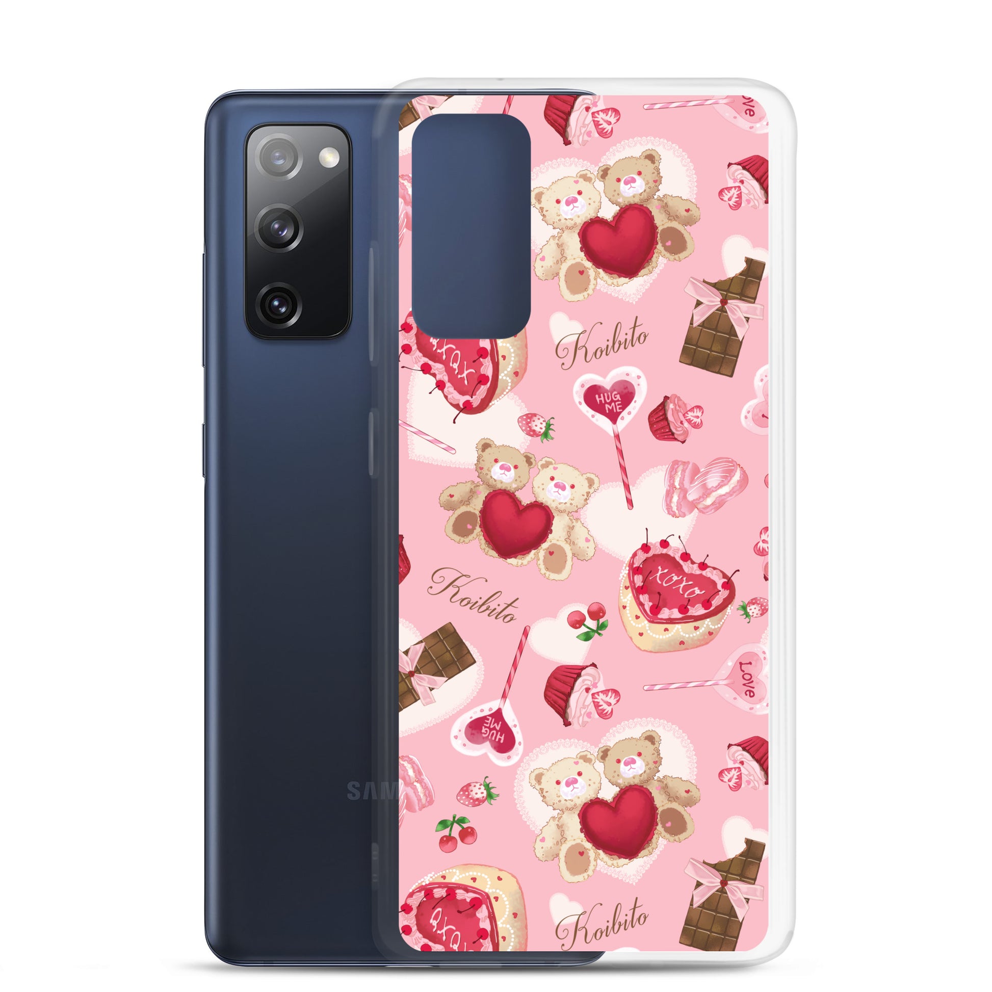 Cute and vibrant Sugar Sweetheart Samsung® Clear Case featuring playful designs, perfect for Valentine's Day gifting.