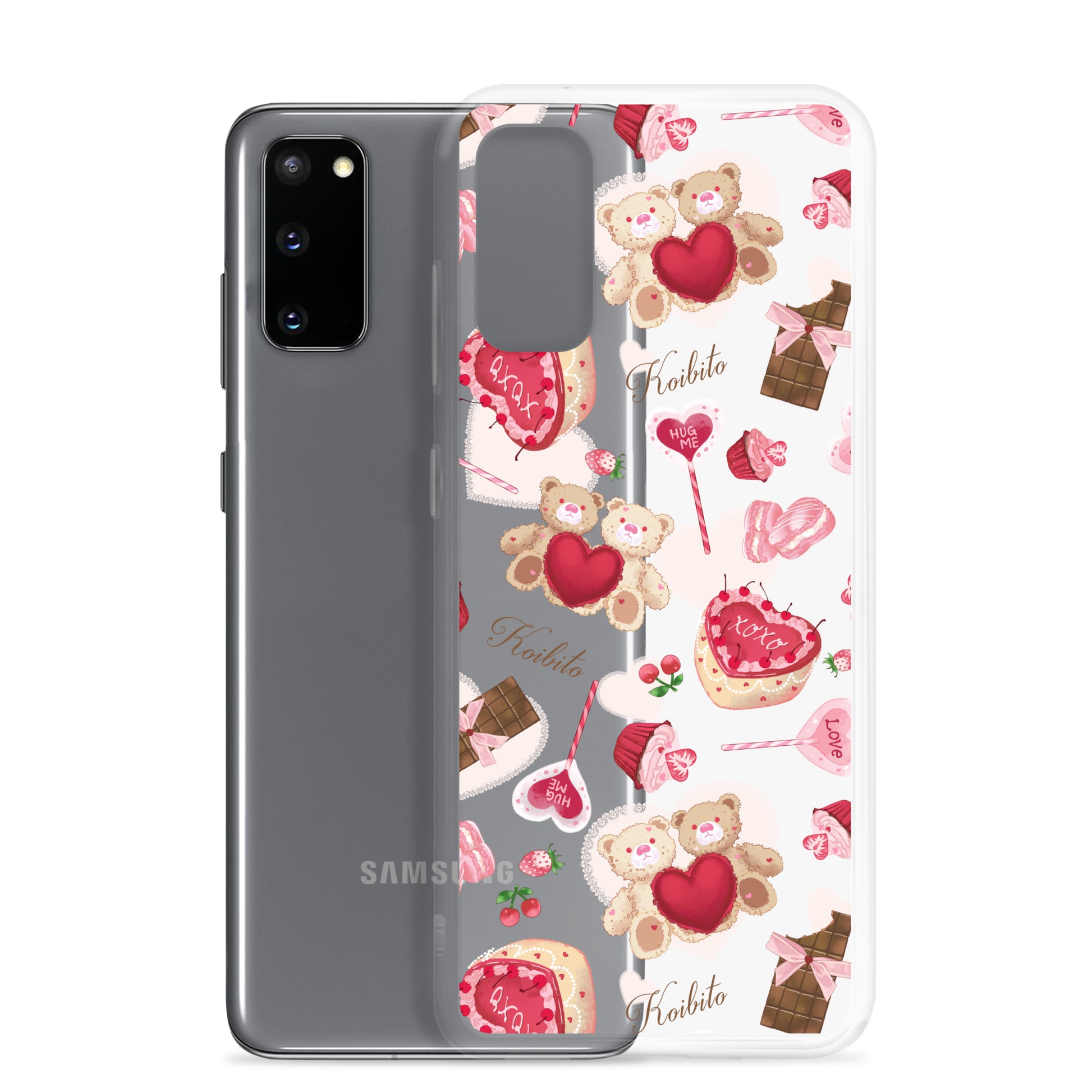 Stylish Sugar Sweetheart Samsung® Clear Case featuring cute designs, perfect for Valentine’s Day protection.