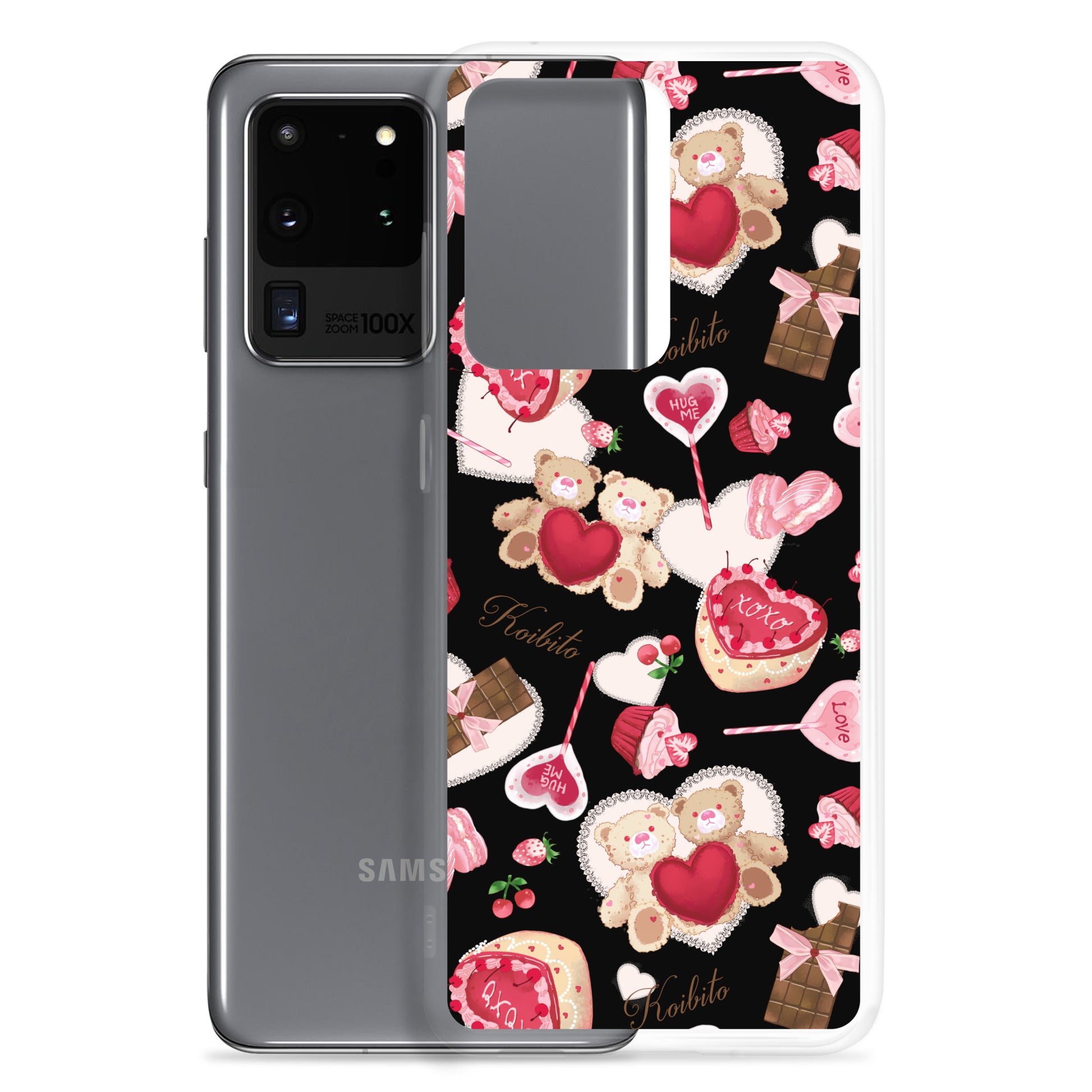 Stylish Sugar Sweetheart Samsung® Clear Case featuring cute designs, perfect for Valentine’s Day phone protection.