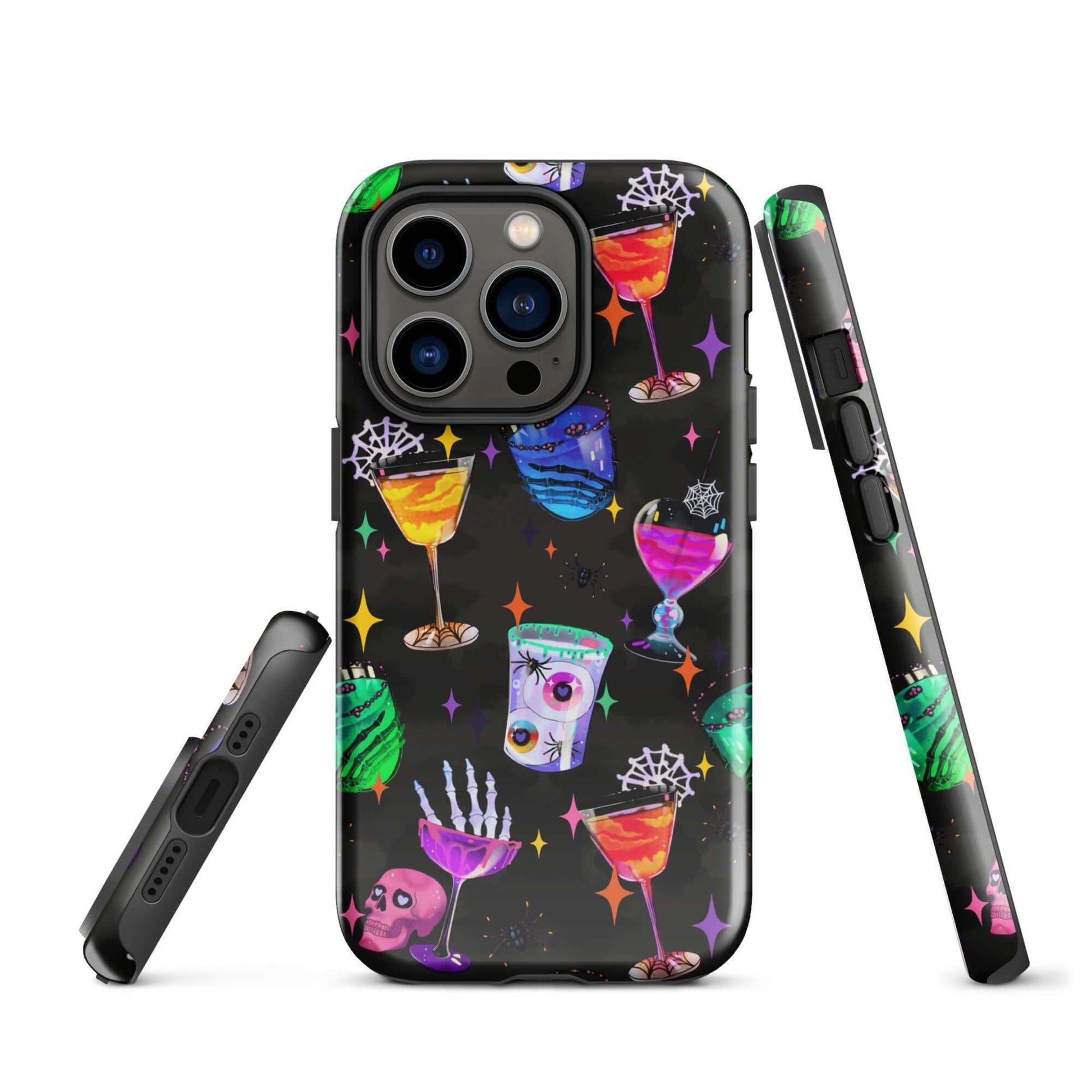 Durable Monster Party iPhone® Tough Case features colorful drinks and designs, perfect for stylish phone protection.