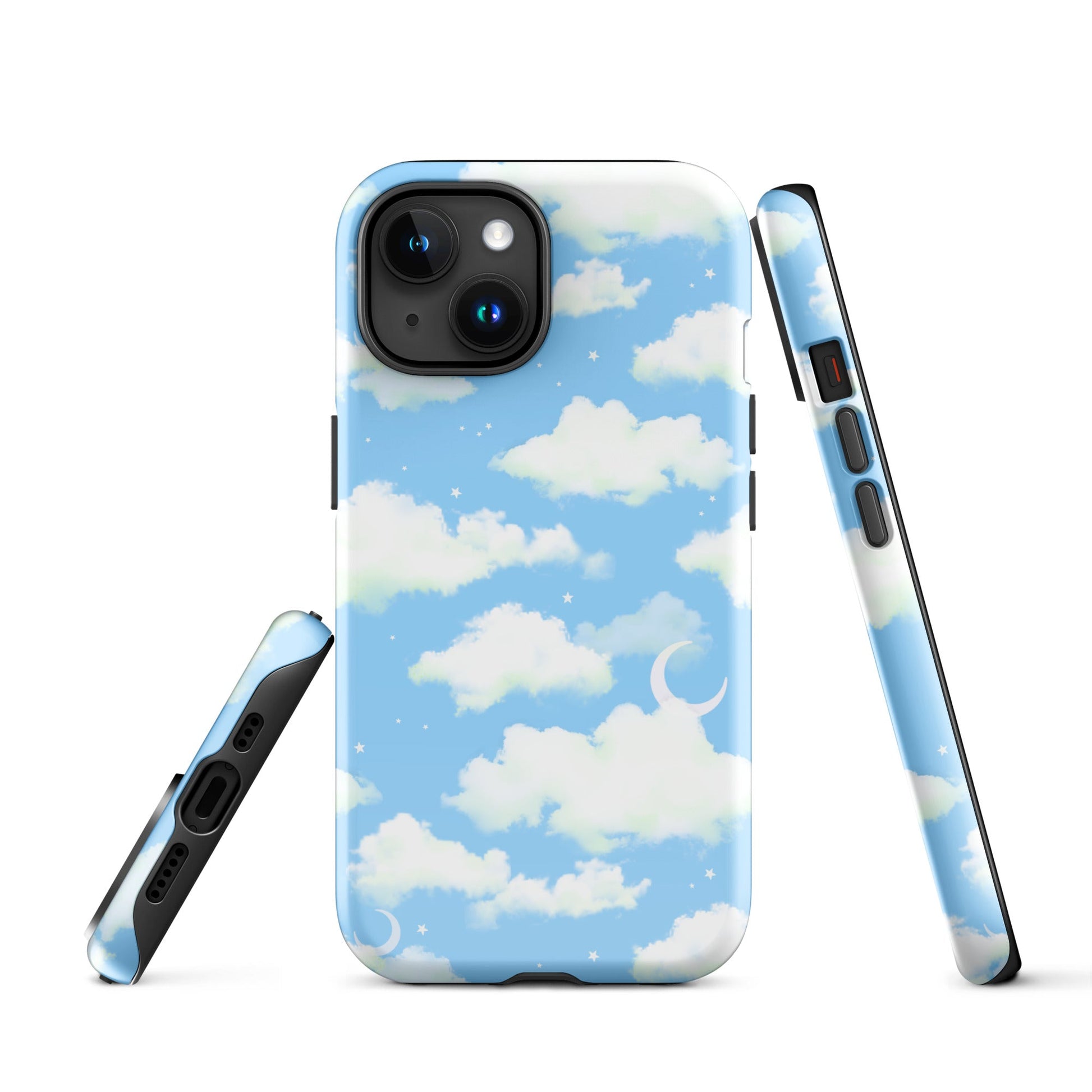 Stylish Cloudy Sky iPhone® Tough Case features durable, dual-layer protection for your device's safety and fashion.
