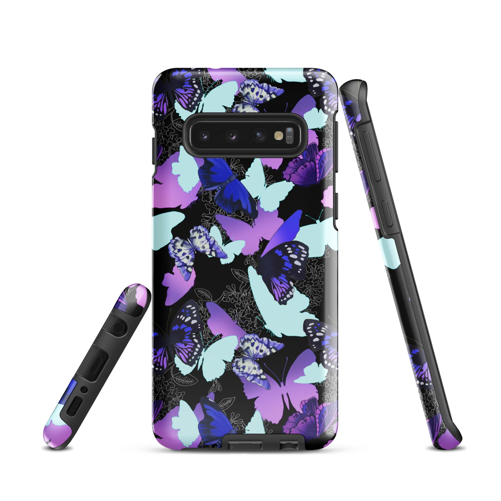Elevate your style with the Butterfly Samsung® Tough Case, blending artful design with robust protection.