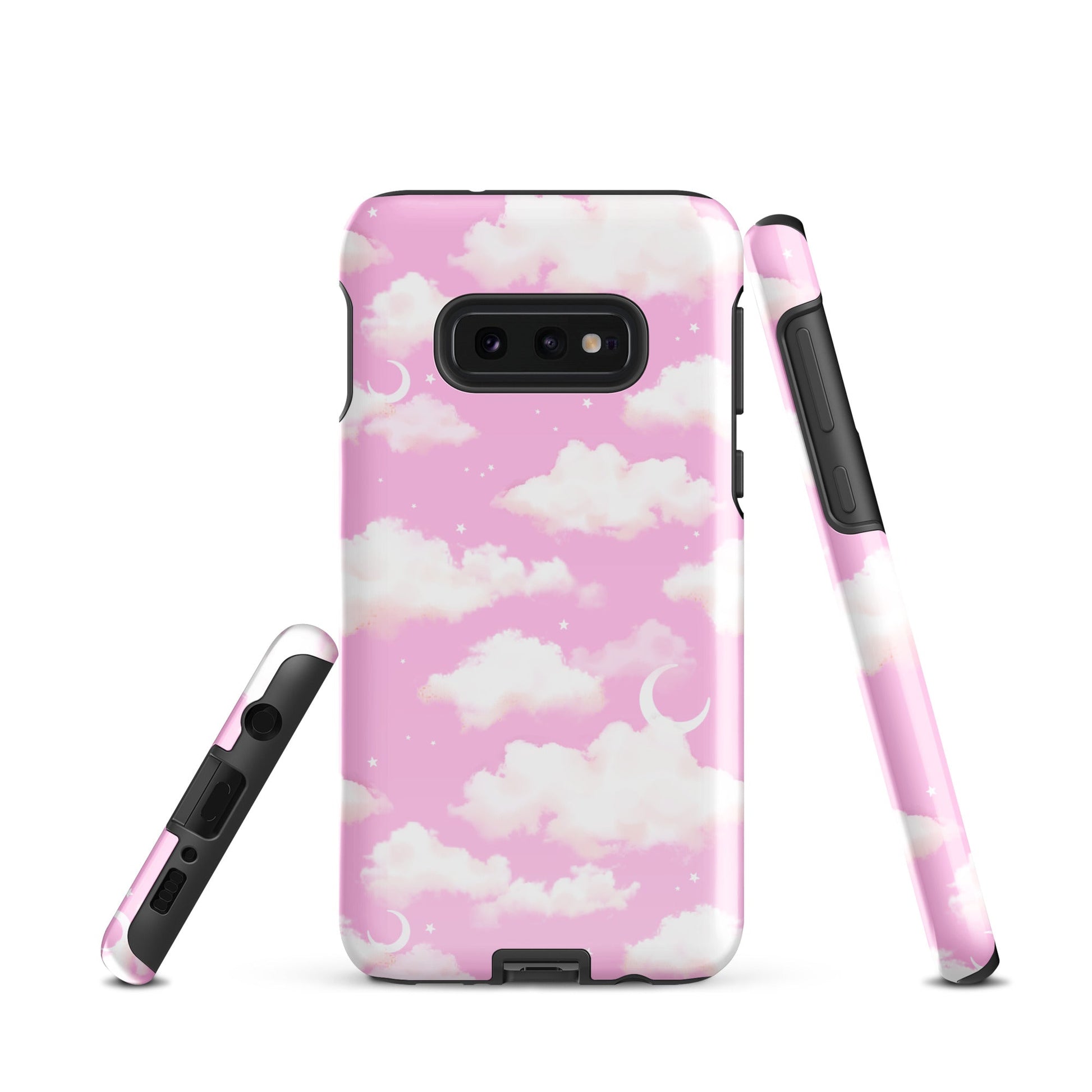 Stylish Cloudy Sky Samsung® Tough Case featuring a pink cloud design, impact-resistant protection for your phone.