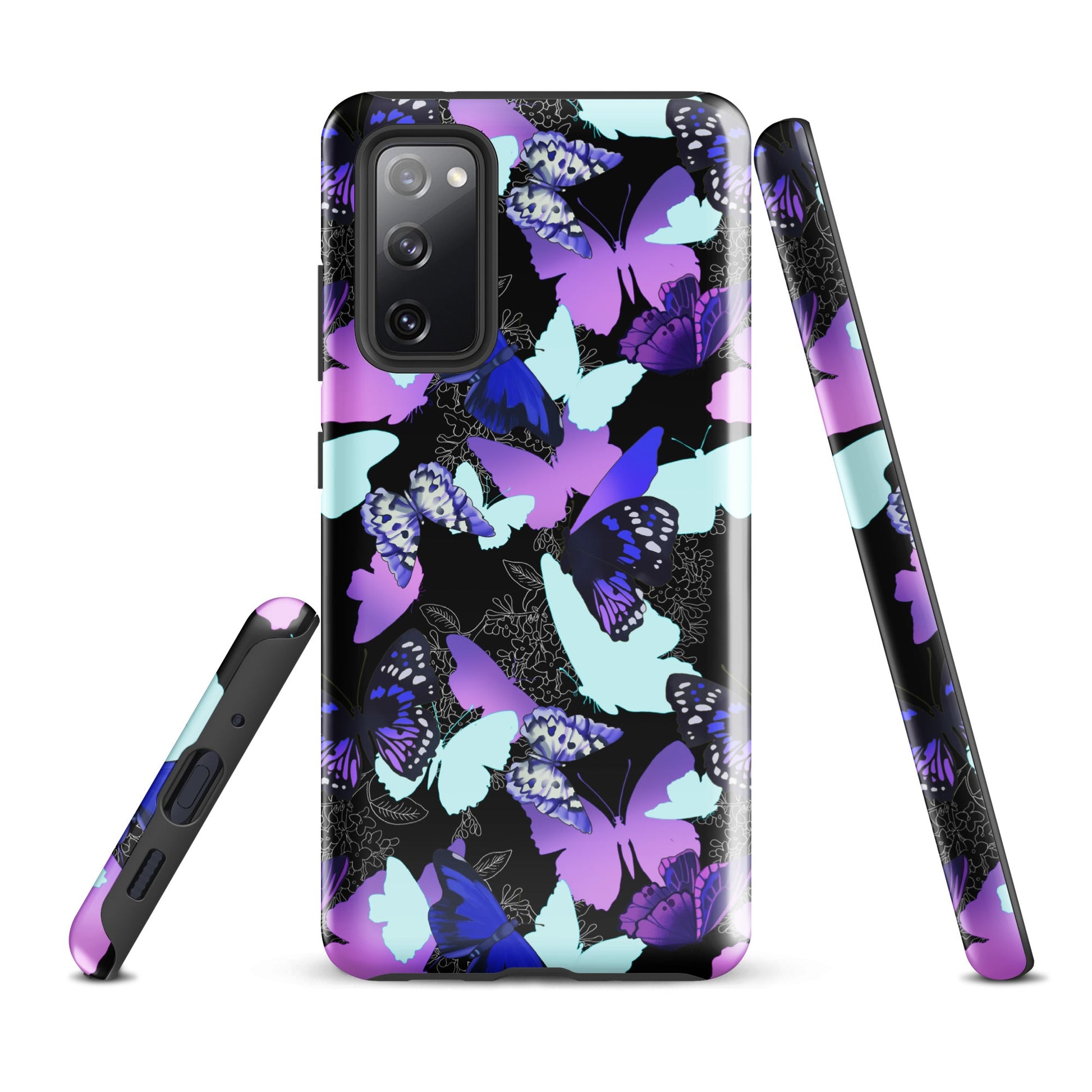 Butterfly Samsung® Tough Case features a vibrant butterfly design, combining style with impact-resistant protection.