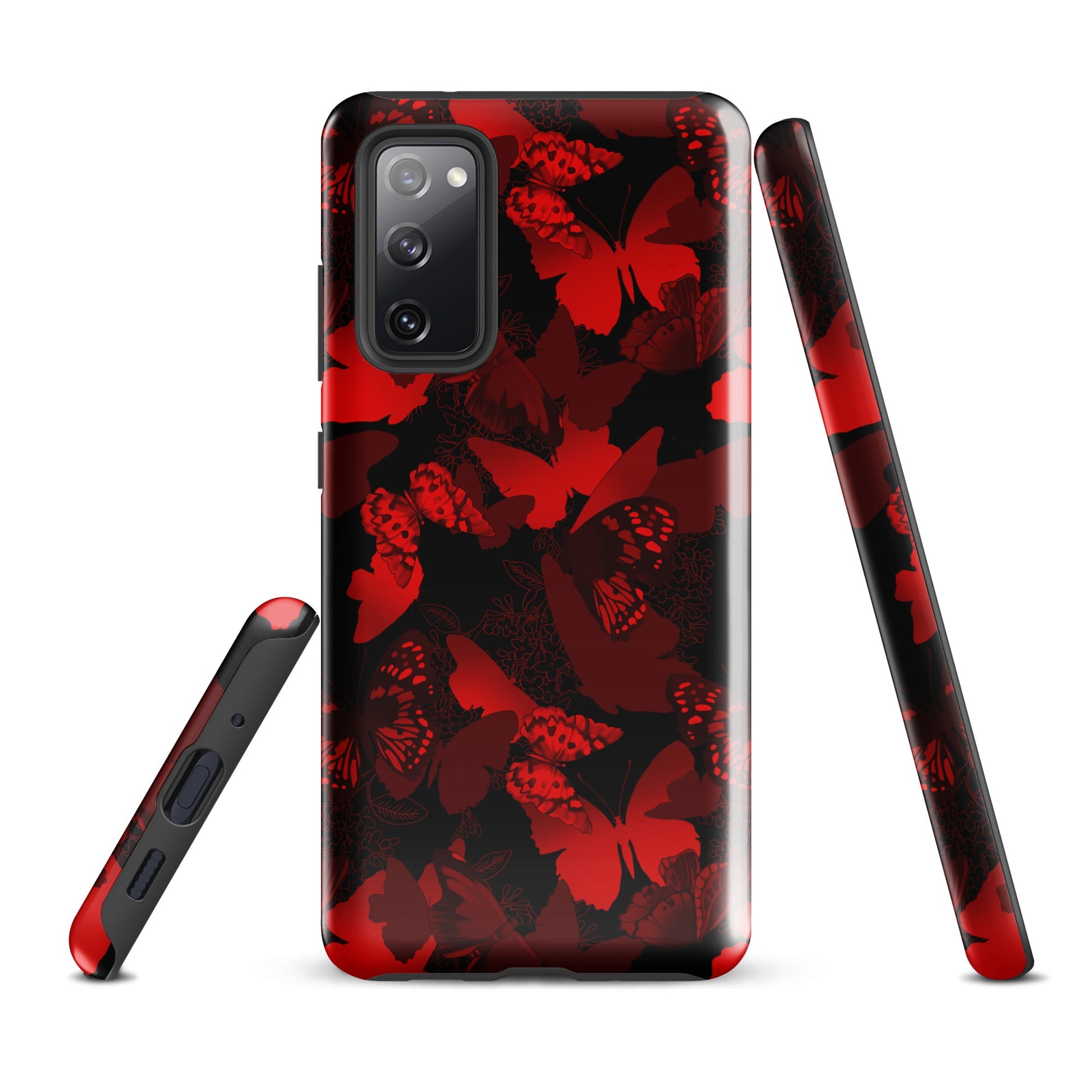 Stylish Butterfly Samsung® Tough Case features a vibrant butterfly design, offering durability and protection for your phone.