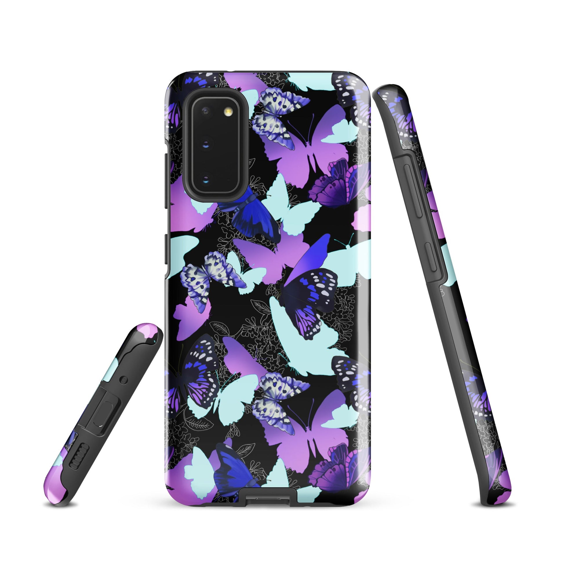 Stylish Butterfly Samsung® Tough Case featuring vibrant butterfly design for impact resistance and sleek protection.