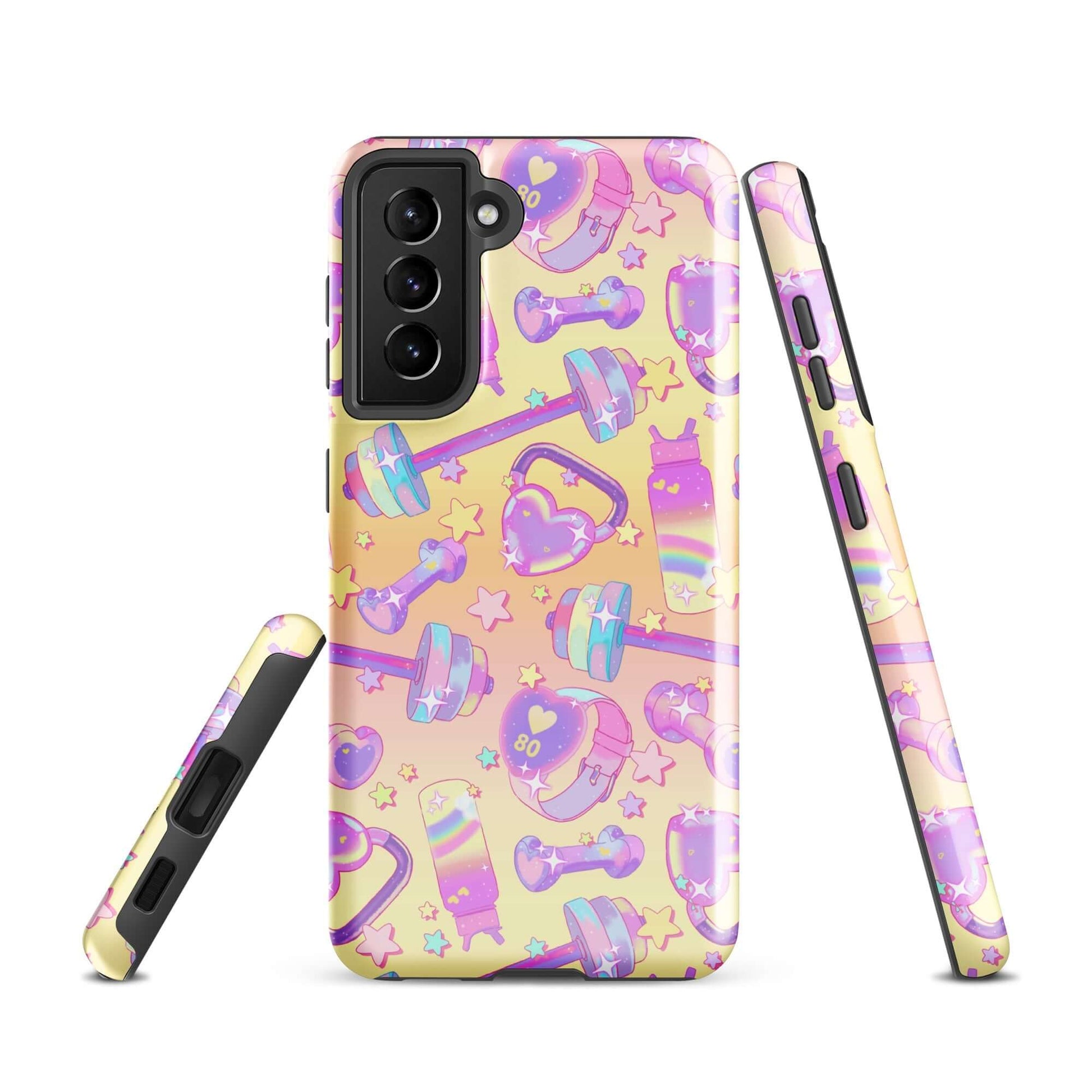 Stylish and durable, the Glitter Gains Samsung® Tough Case protects your phone with impact-resistant materials.