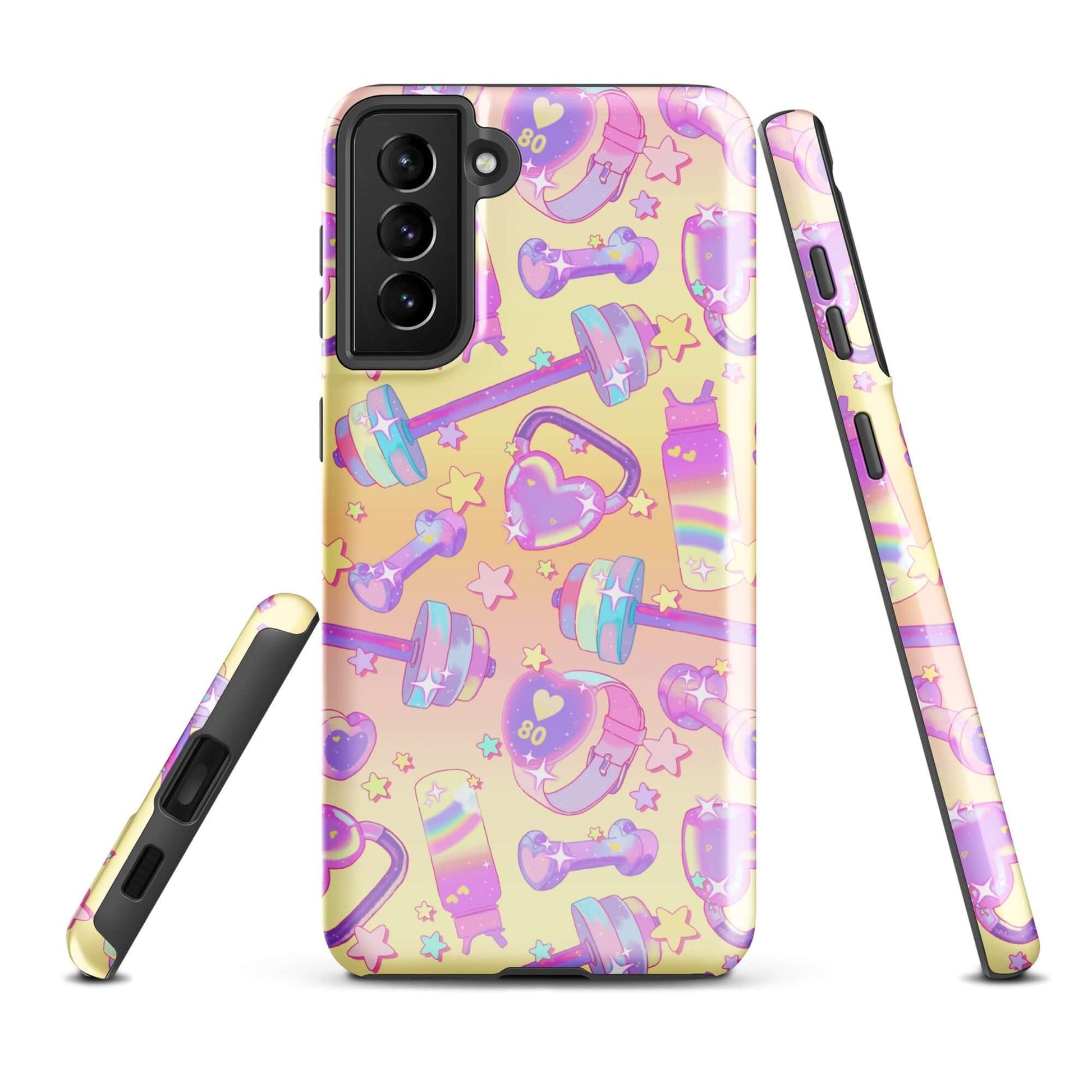 Stylish and durable, the Glitter Gains Samsung® Tough Case protects your phone with impact-resistant materials.