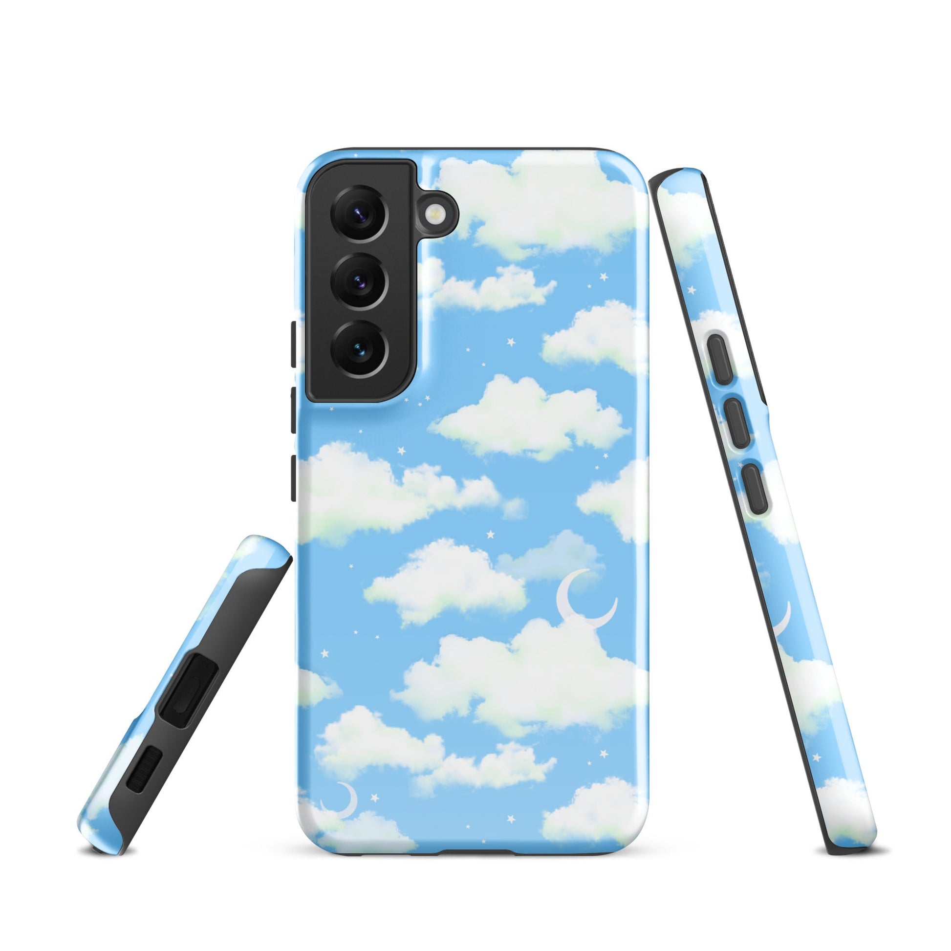 Cloudy Sky Samsung® Tough Case featuring a sleek design with clouds, offering durable protection for your phone.