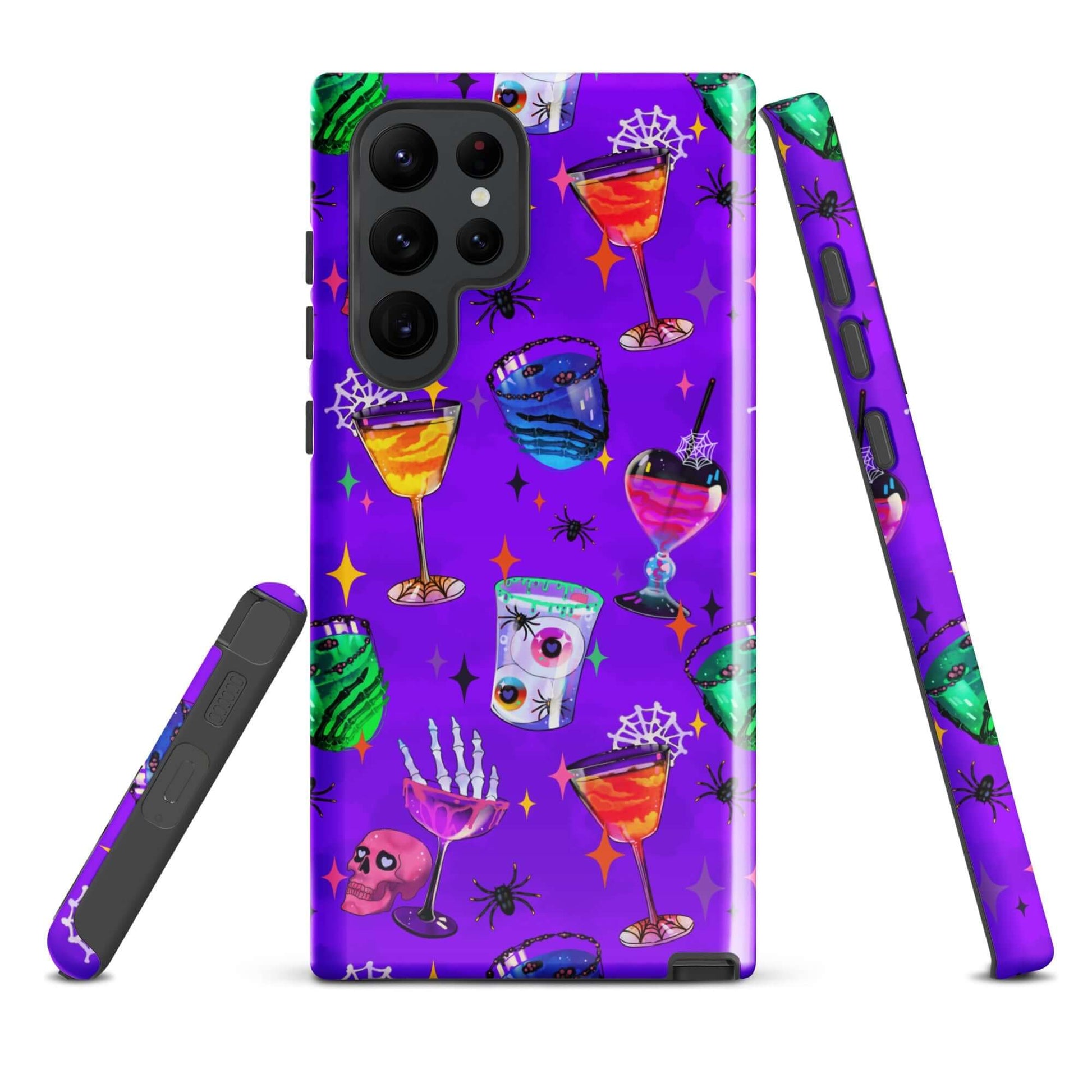 Vibrant Monster Party Samsung® Tough Case featuring spooky drinks and artful designs, ensuring stylish protection for your phone.