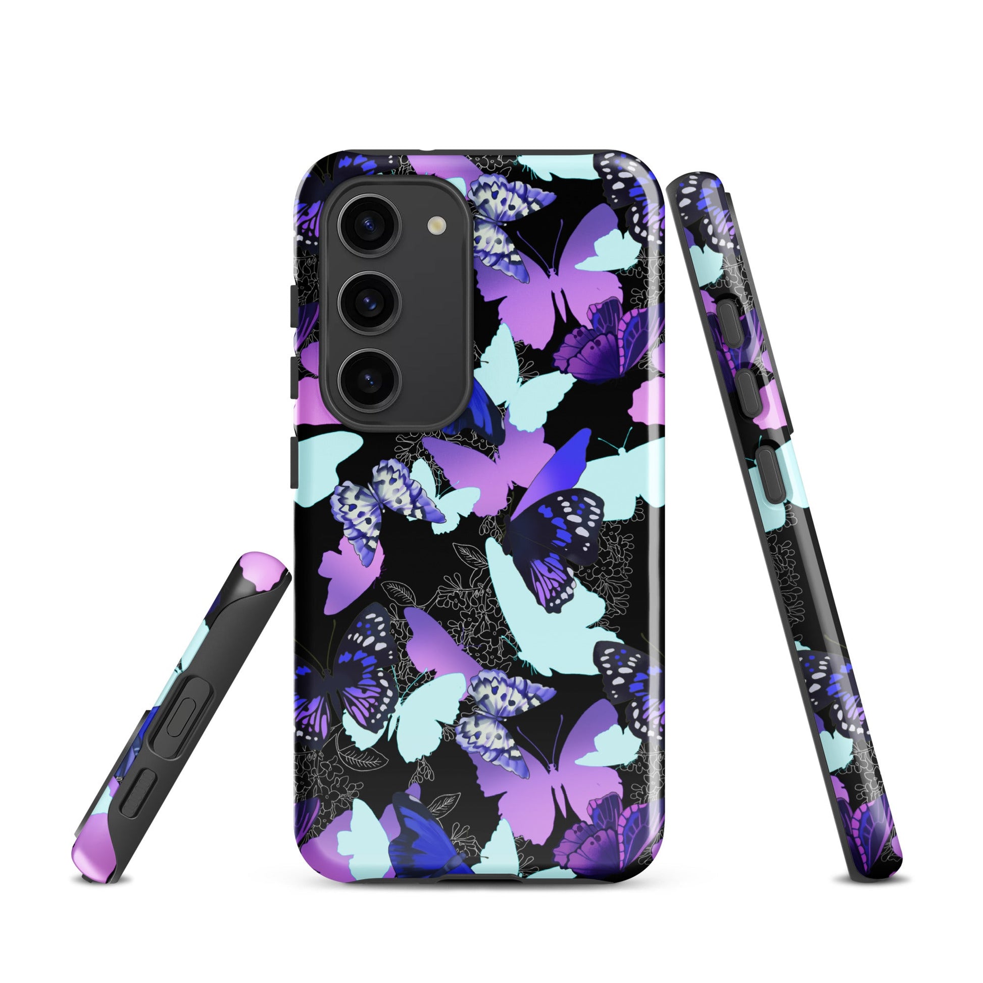 Butterfly Samsung® Tough Case features a vibrant butterfly design, ensuring style and protection for your phone.