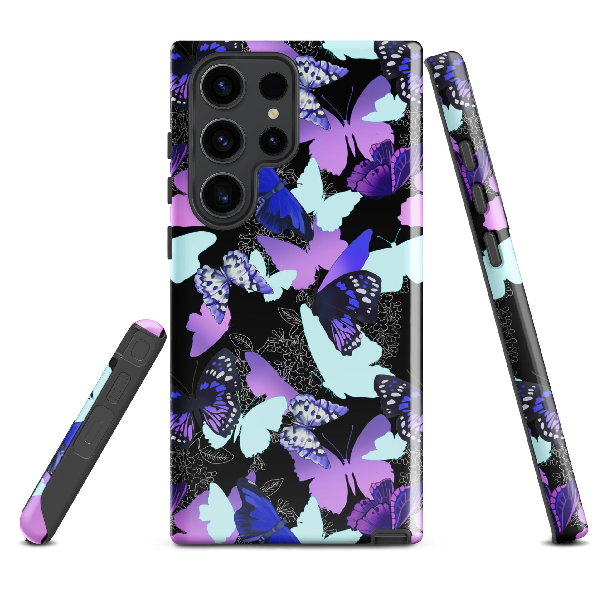 Stylish Butterfly Samsung® Tough Case features vibrant butterfly design, ensuring protection and elegance for your device.